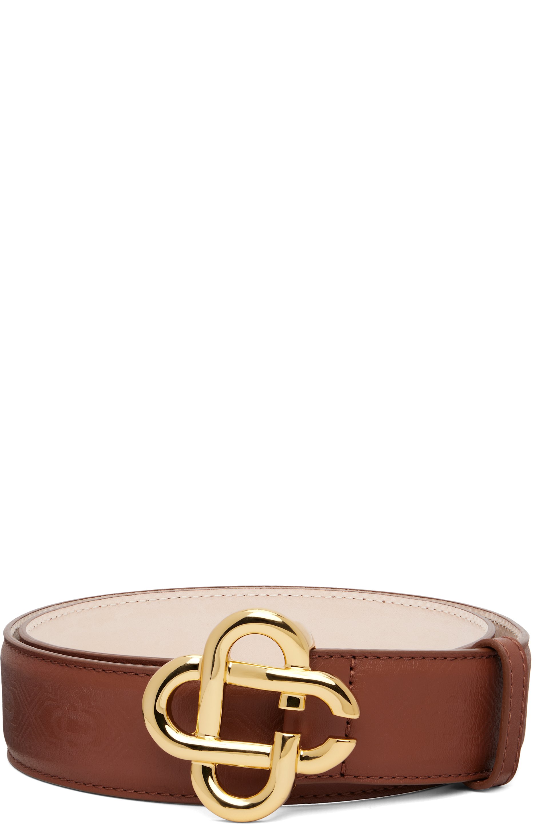 Casablanca - Ceinture brune à boucle à logo CC