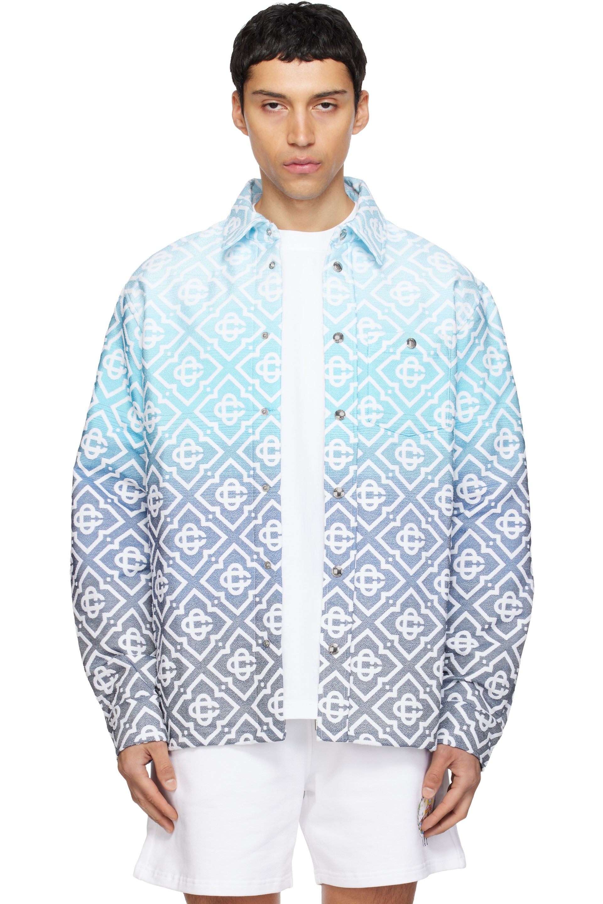 Casablanca - Blue Monogram Gradient Jacquard Jacket