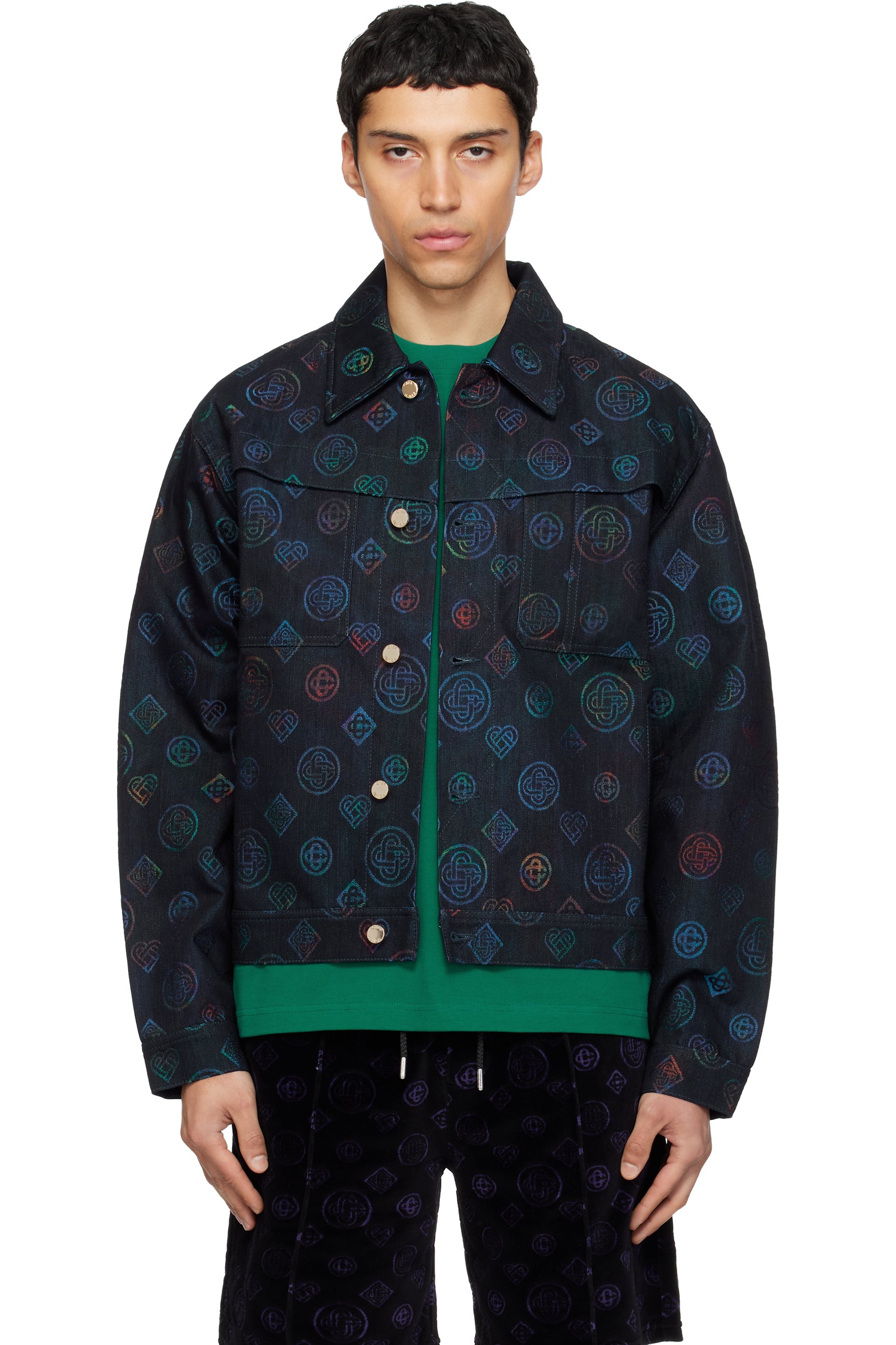 Casablanca - Navy Heatmap Denim Jacket