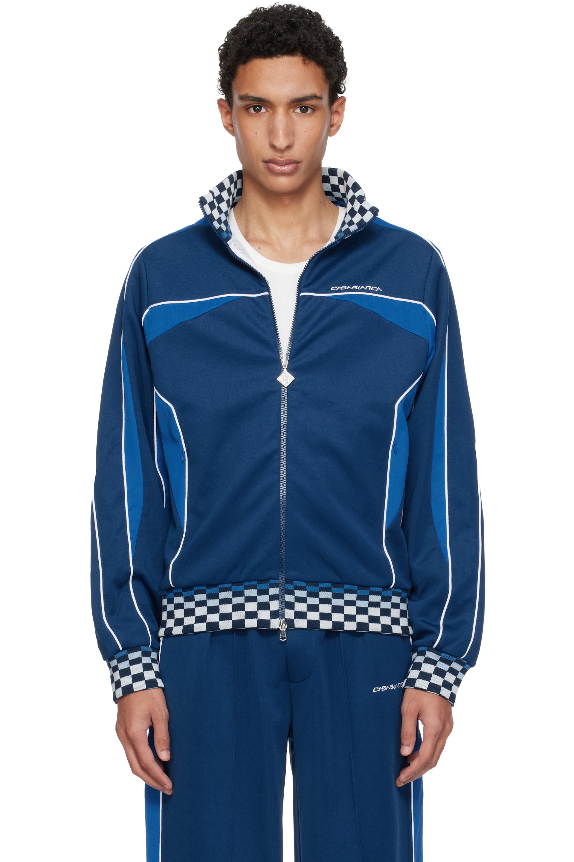 Casablanca - Navy Cyber Tricot Track Jacket