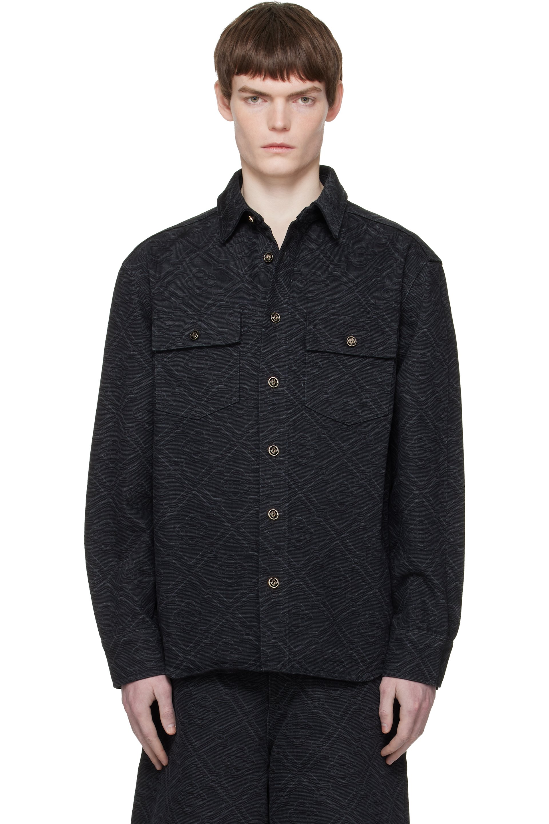 Casablanca - Black Laser Monogram Denim Shirt