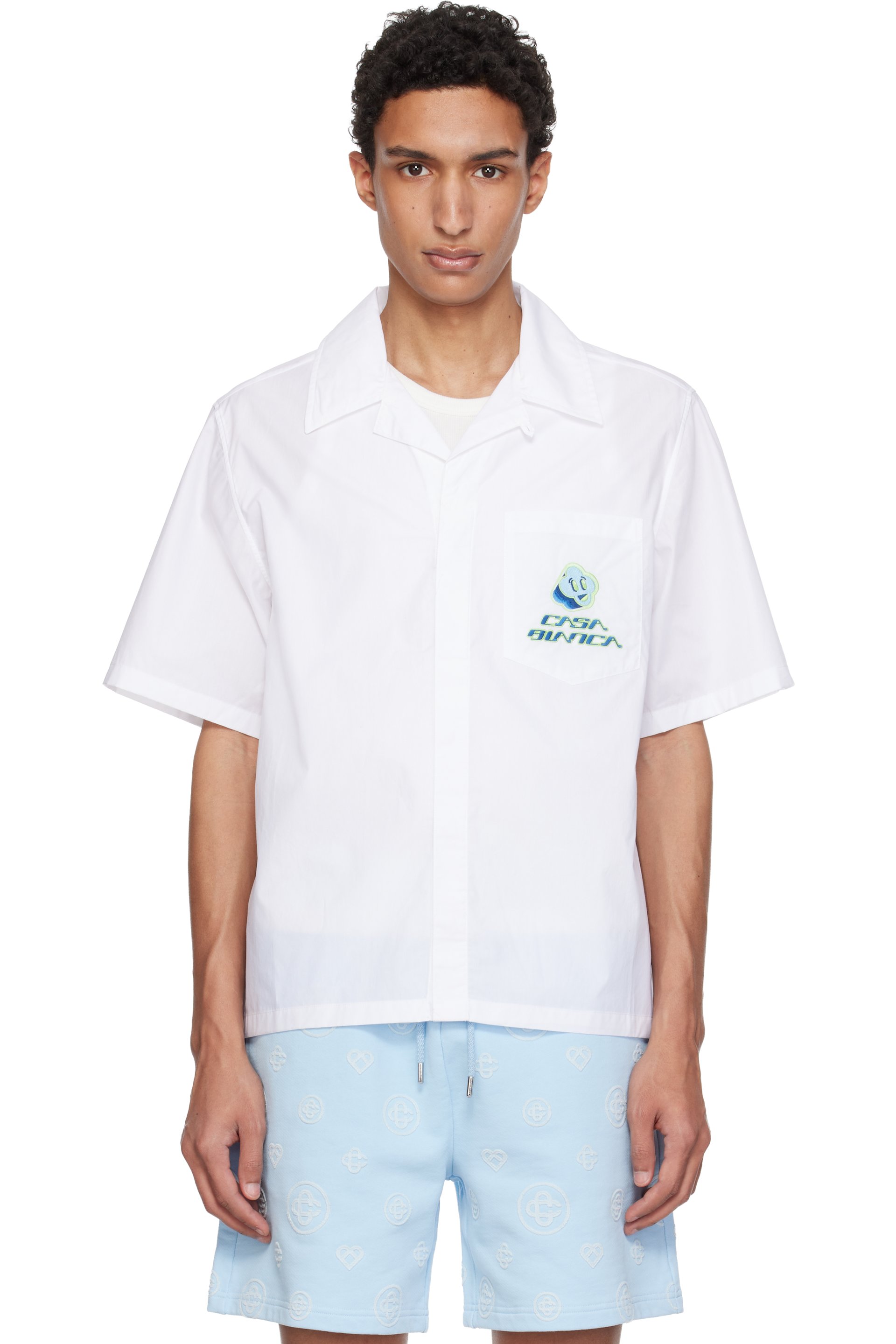Casablanca - White Embroidered SS Shirt