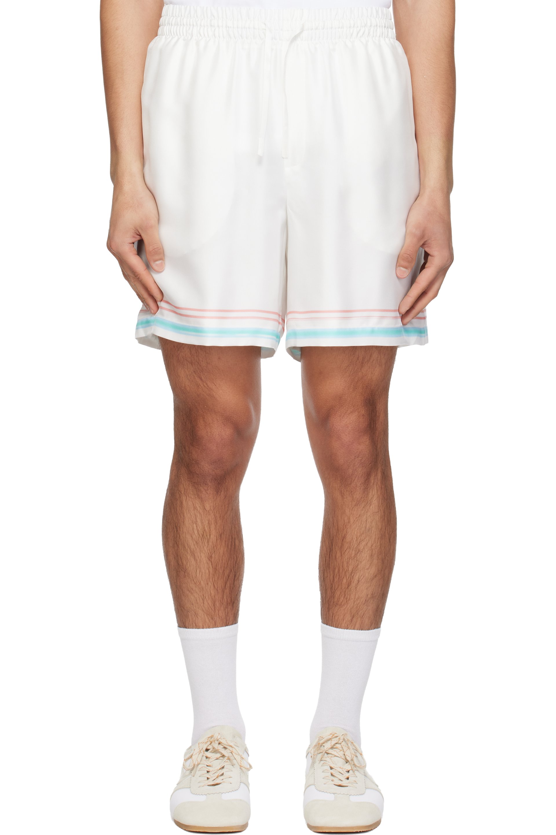 Casablanca - White Dance Joy Silk Shorts