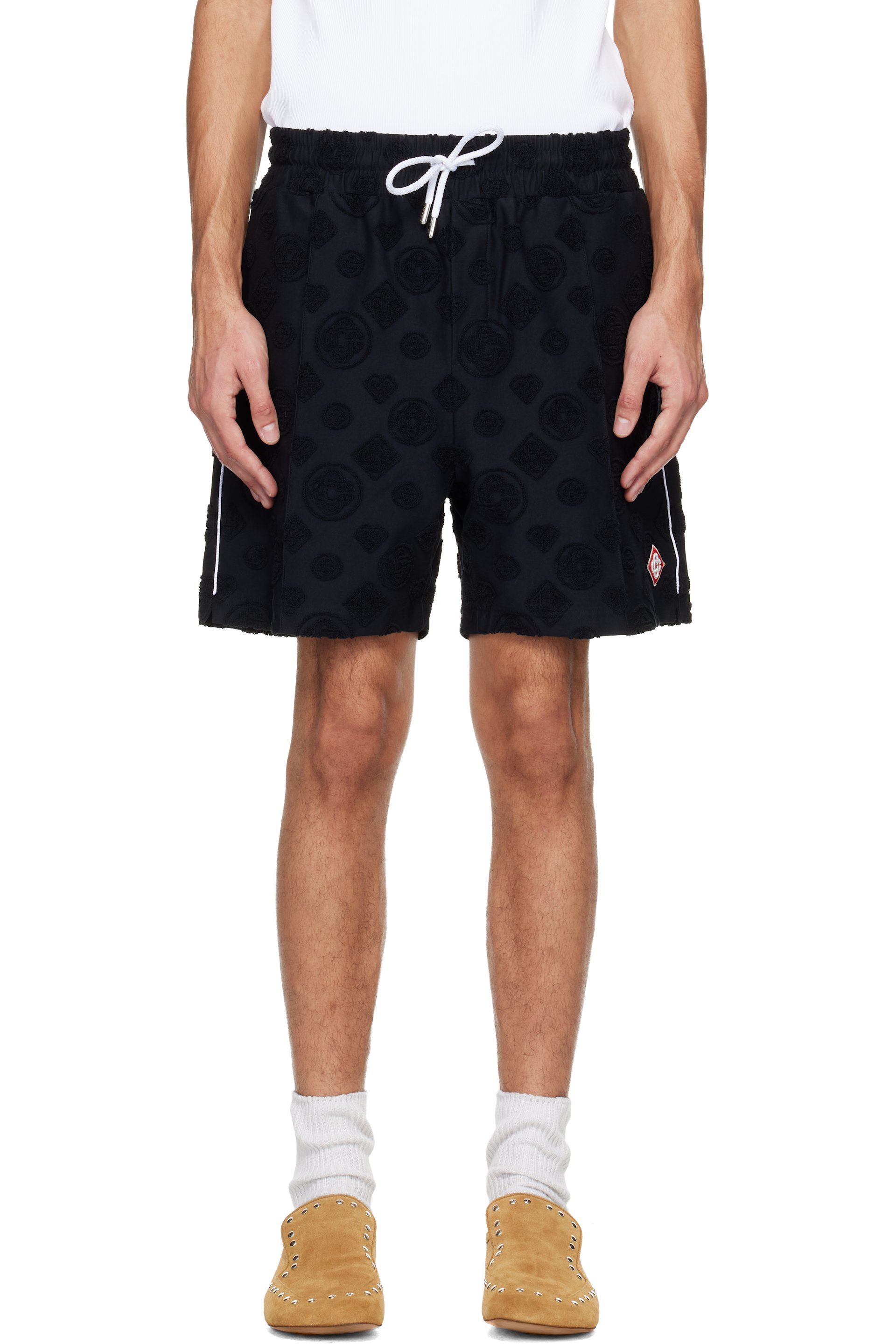 Casablanca - Black Towelling Monogram Shorts