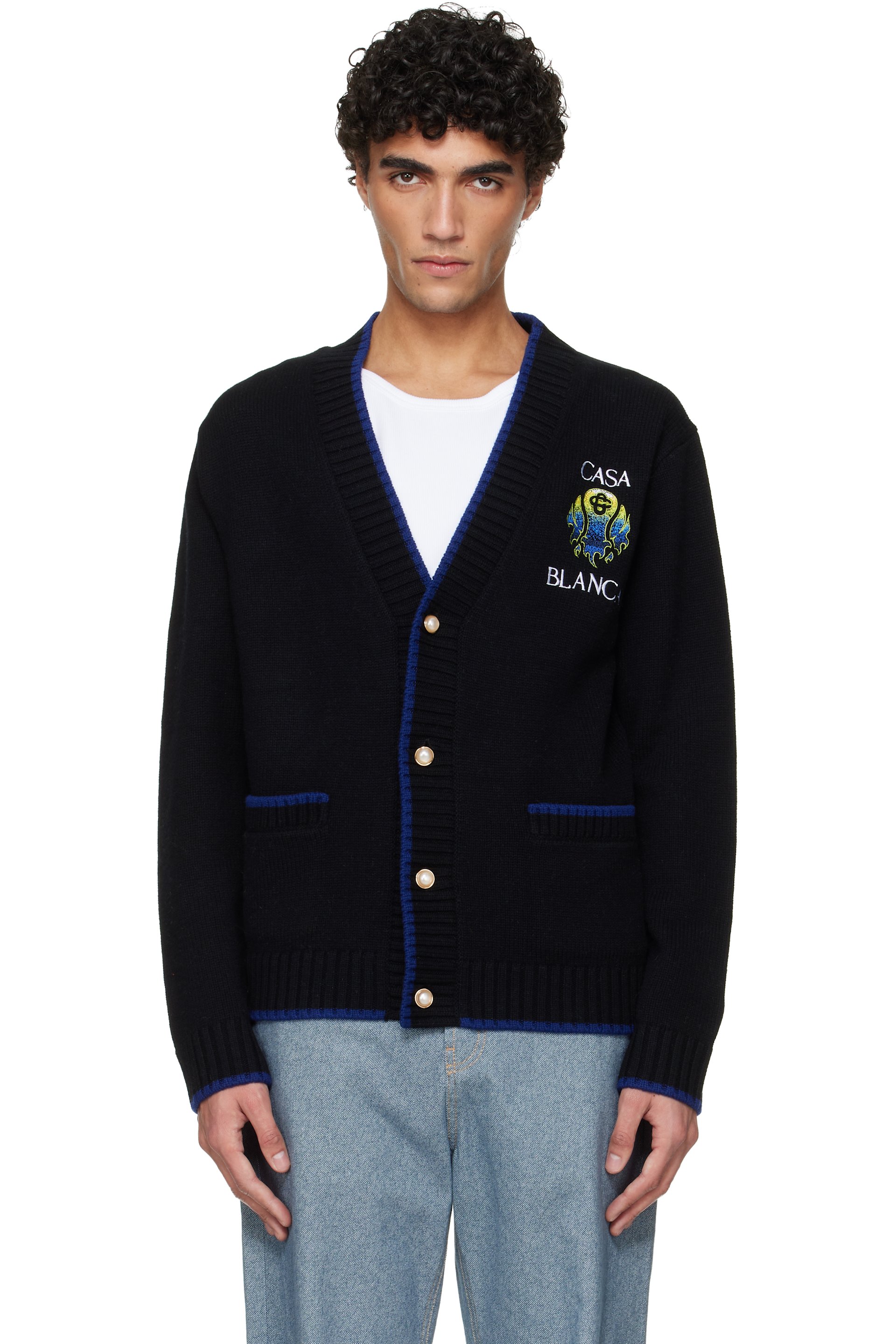 Casablanca - Black Flaming Tennis Ball Cardigan