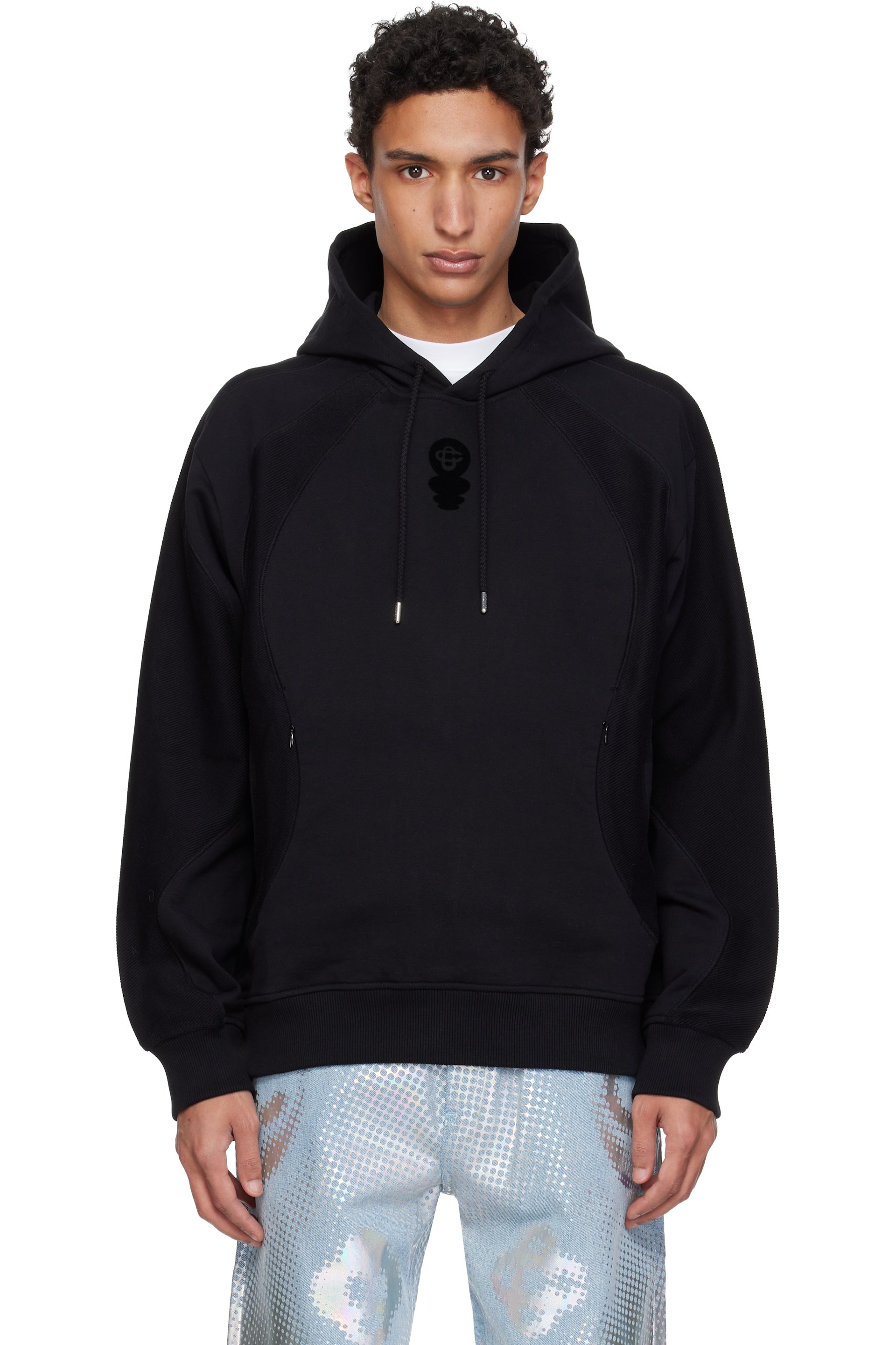 Casablanca - Black Squash Logo Flock Print Hoodie