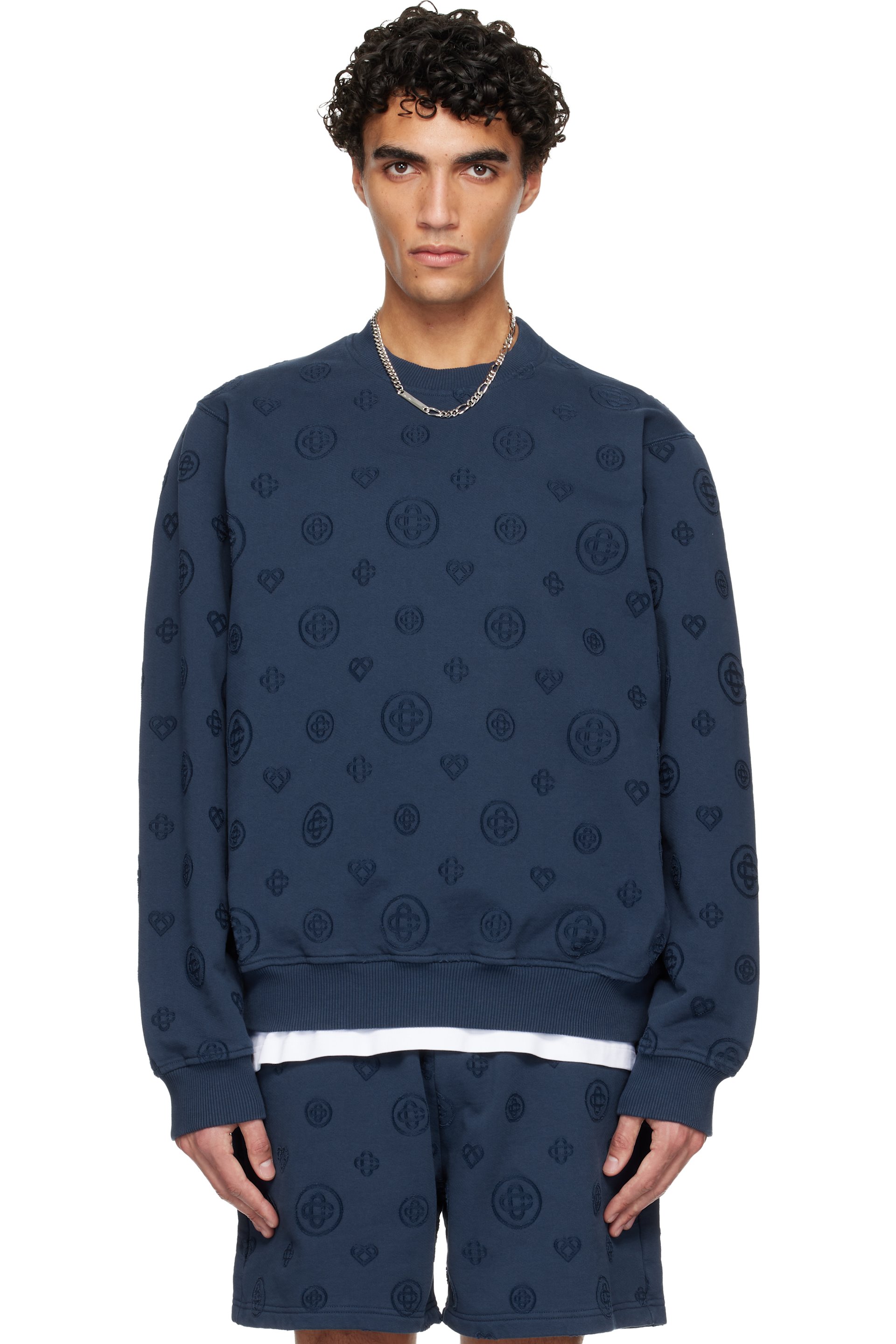 Casablanca - Navy Applique Monogram Sweatshirt