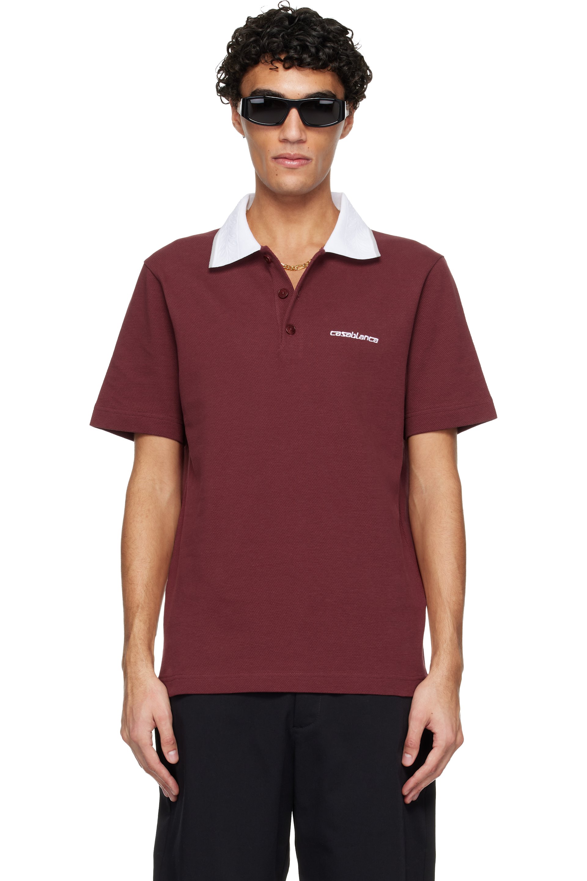Casablanca - Red Embossed Laurel Polo