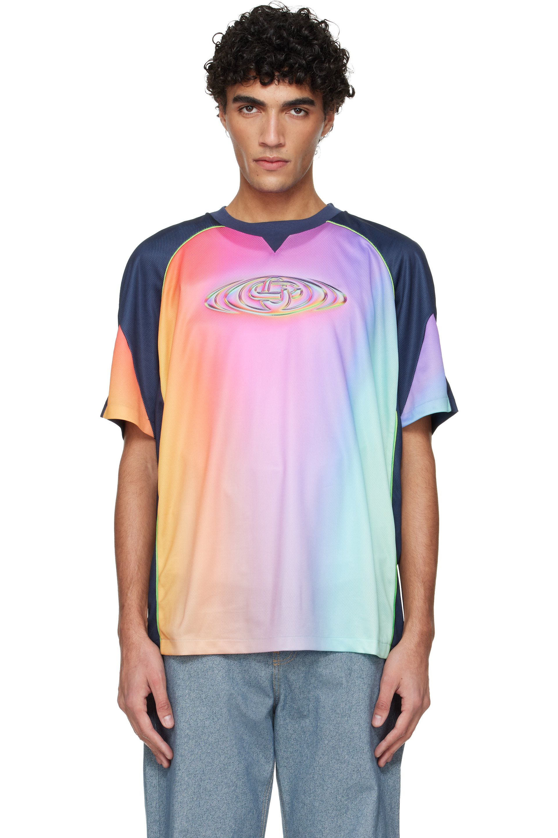 Casablanca - Multicolor Short Sleeve Football T-shirt
