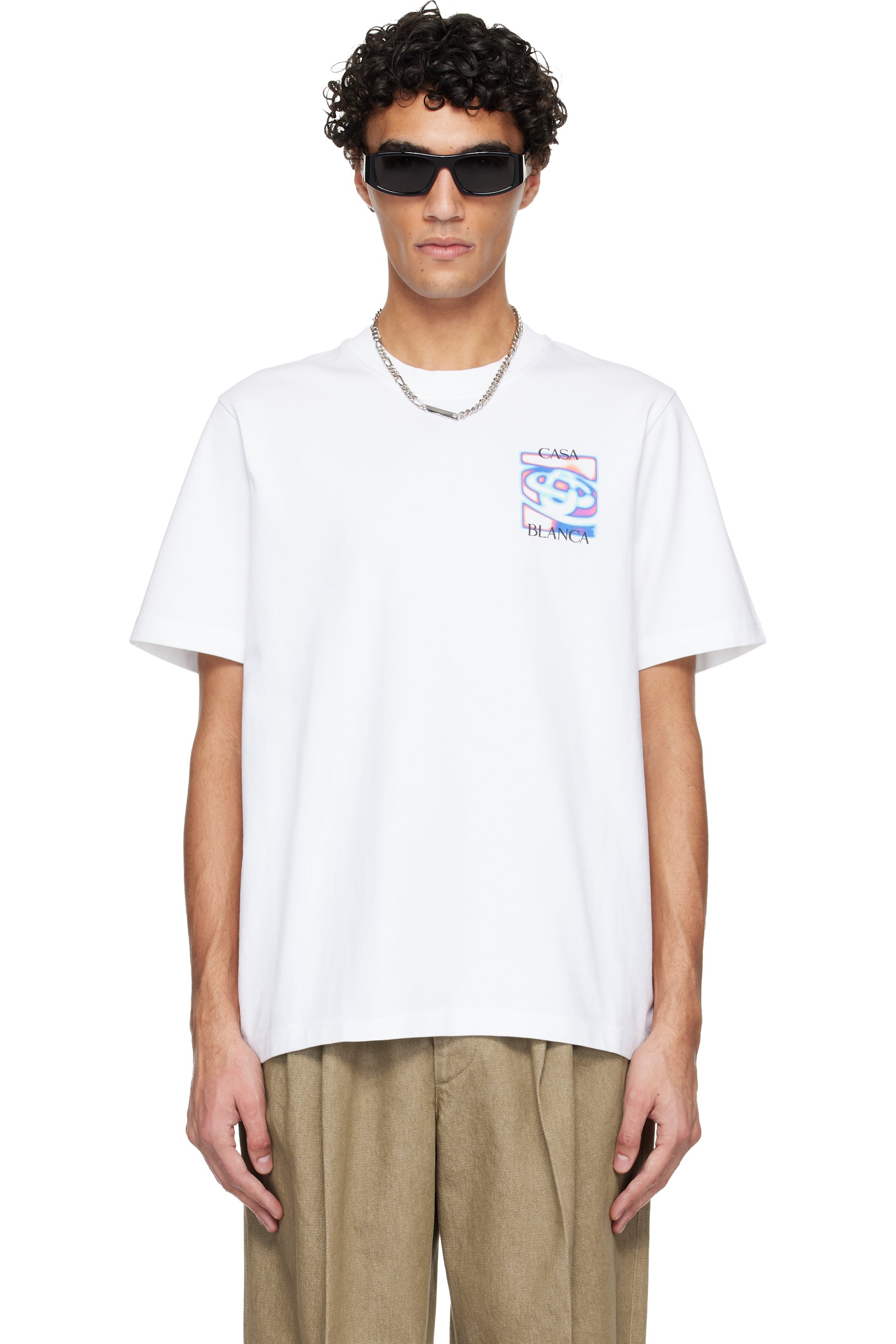 Casablanca - White Heat Map Logo Short Sleeve T‑shirt