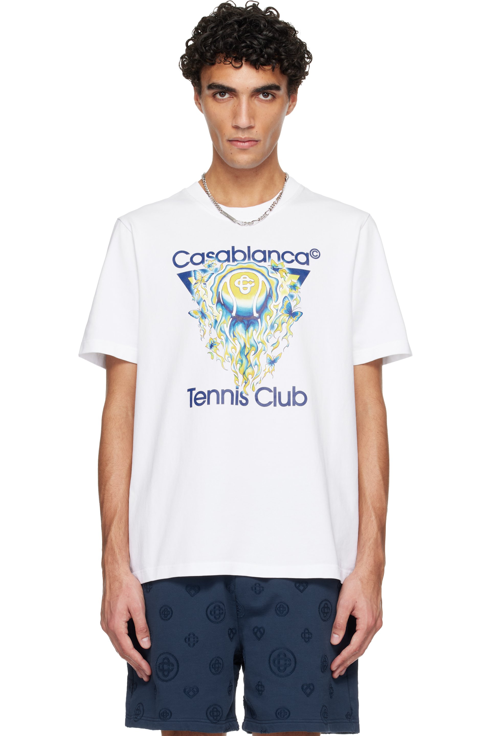 Casablanca - White Tennis Club Icon Short Sleeve T‑shirt