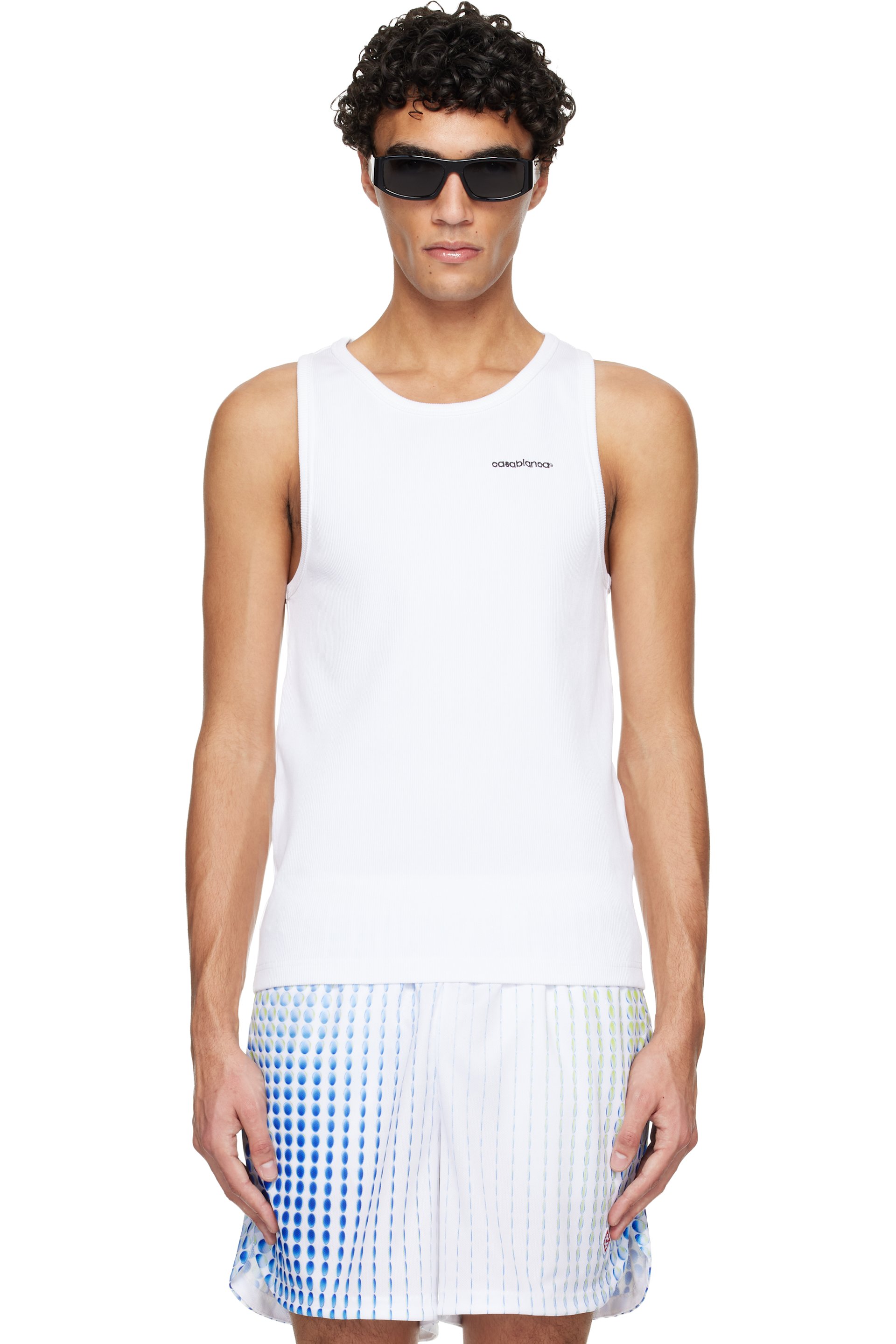 Casablanca - White Ribbed Tank Top