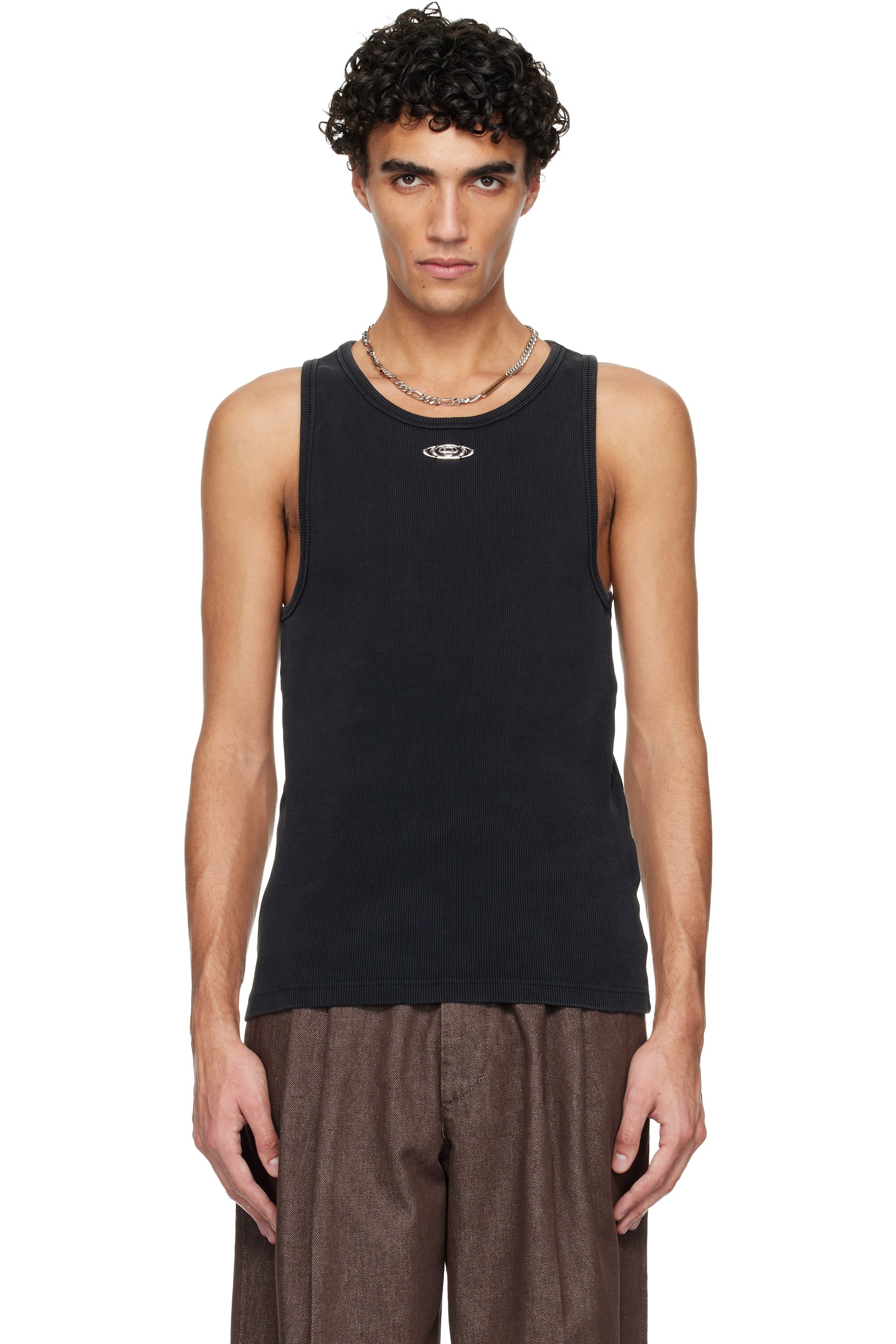 Casablanca - Black Faded Ribbed Tank Top