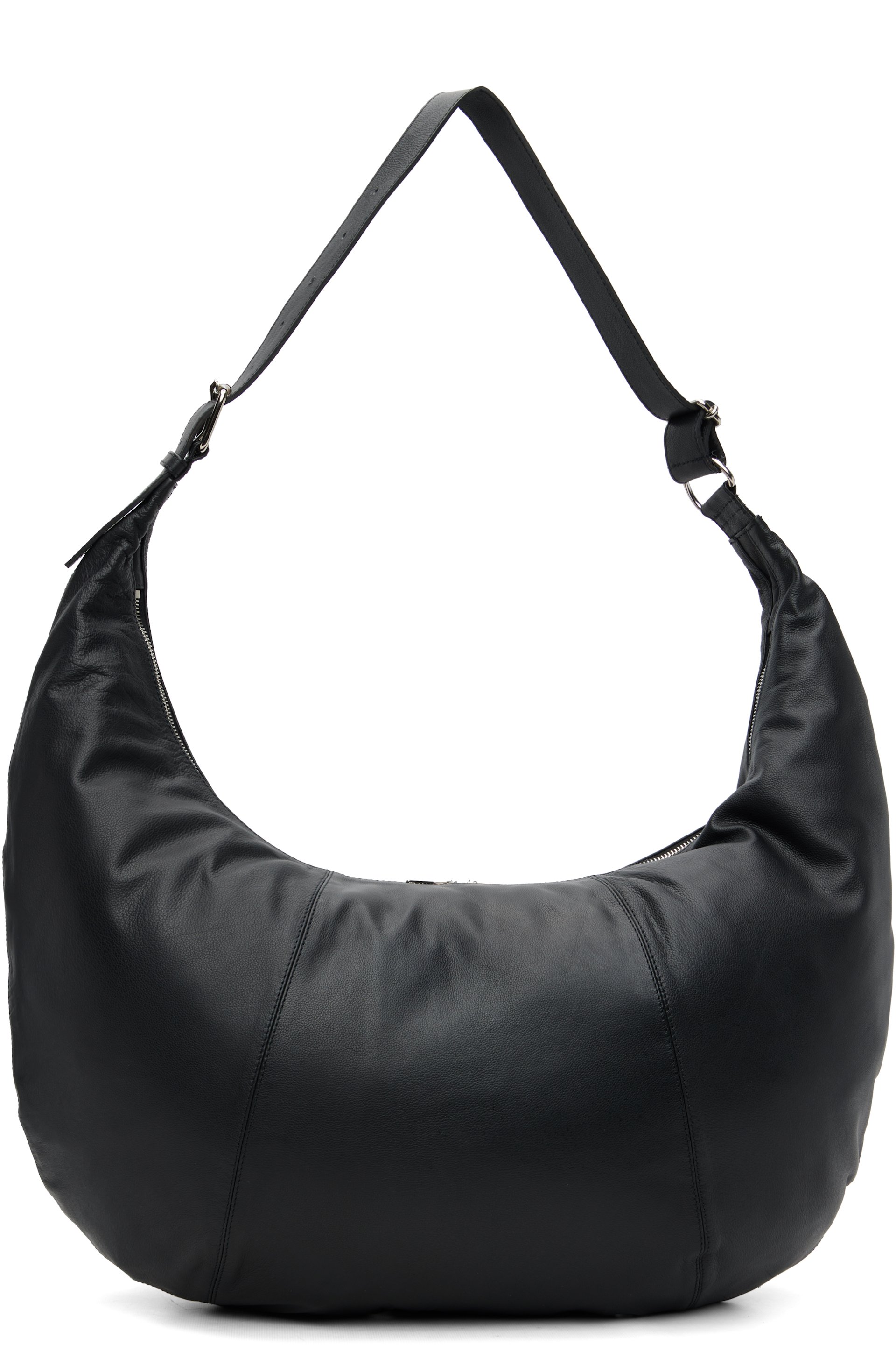 Black Calf Leather Circle Bag by YOKE on Sale