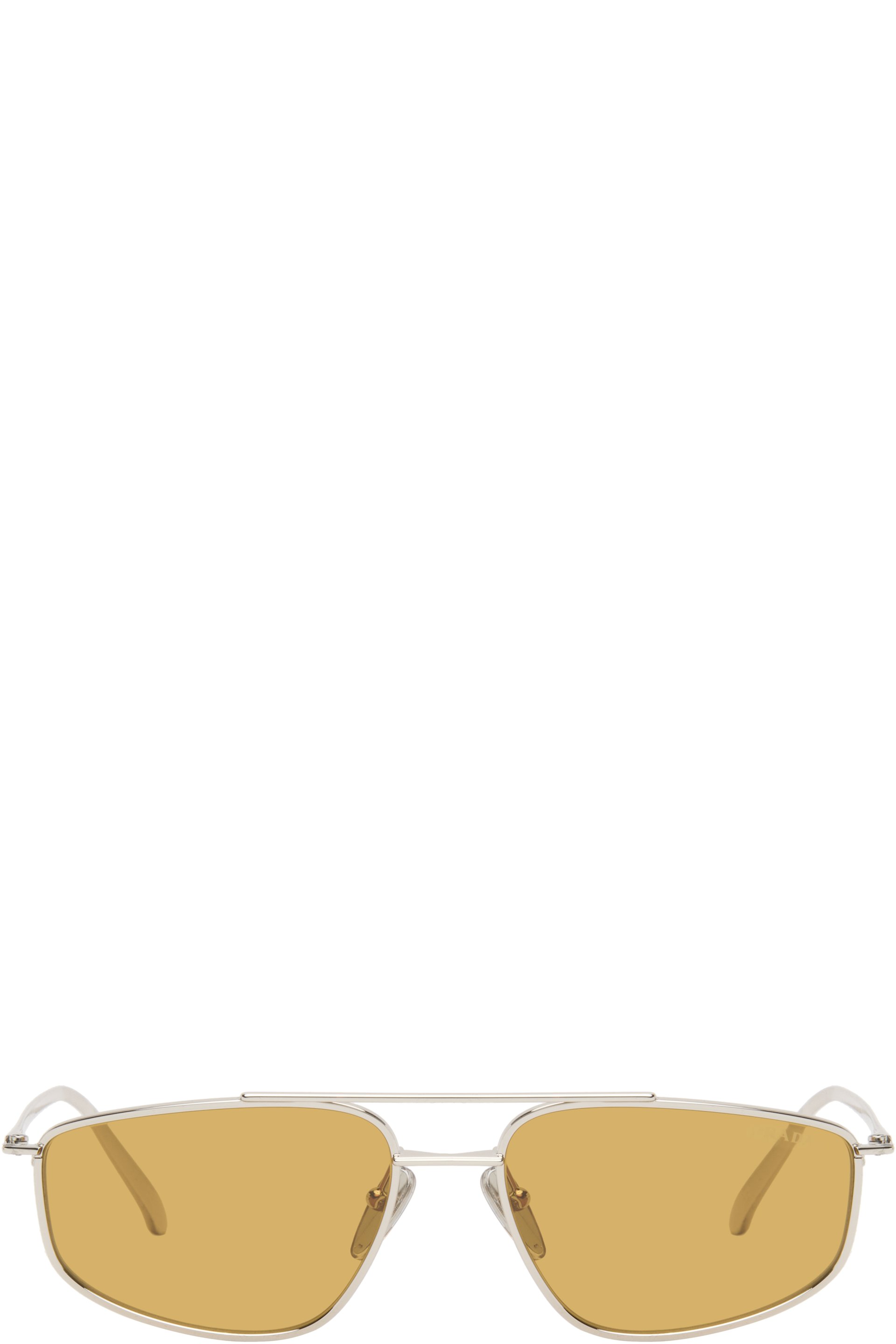 Prada Eyewear - Silver Aviator Sunglasses