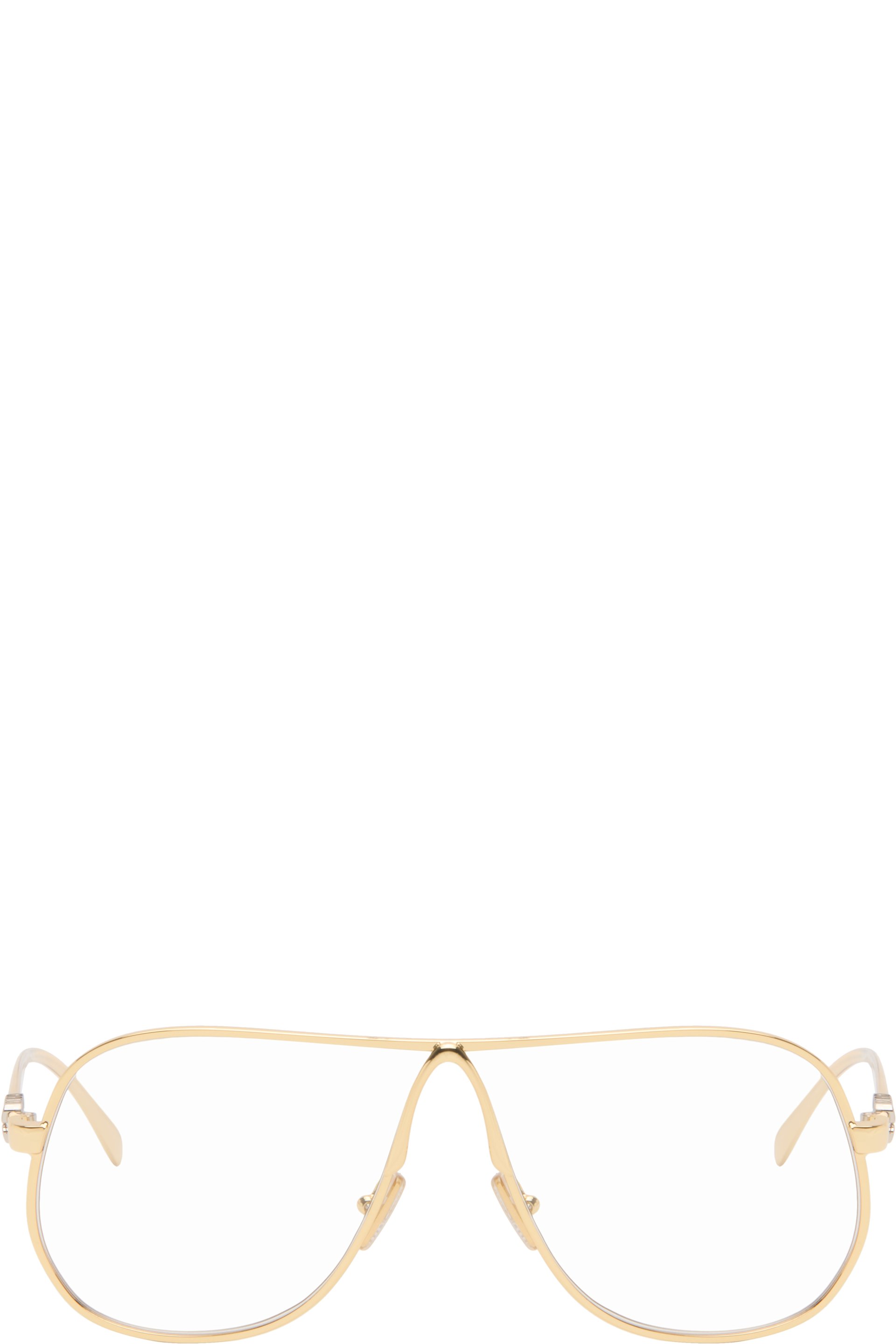 Miu Miu Eyewear - Lunettes aviateur dorées en métal