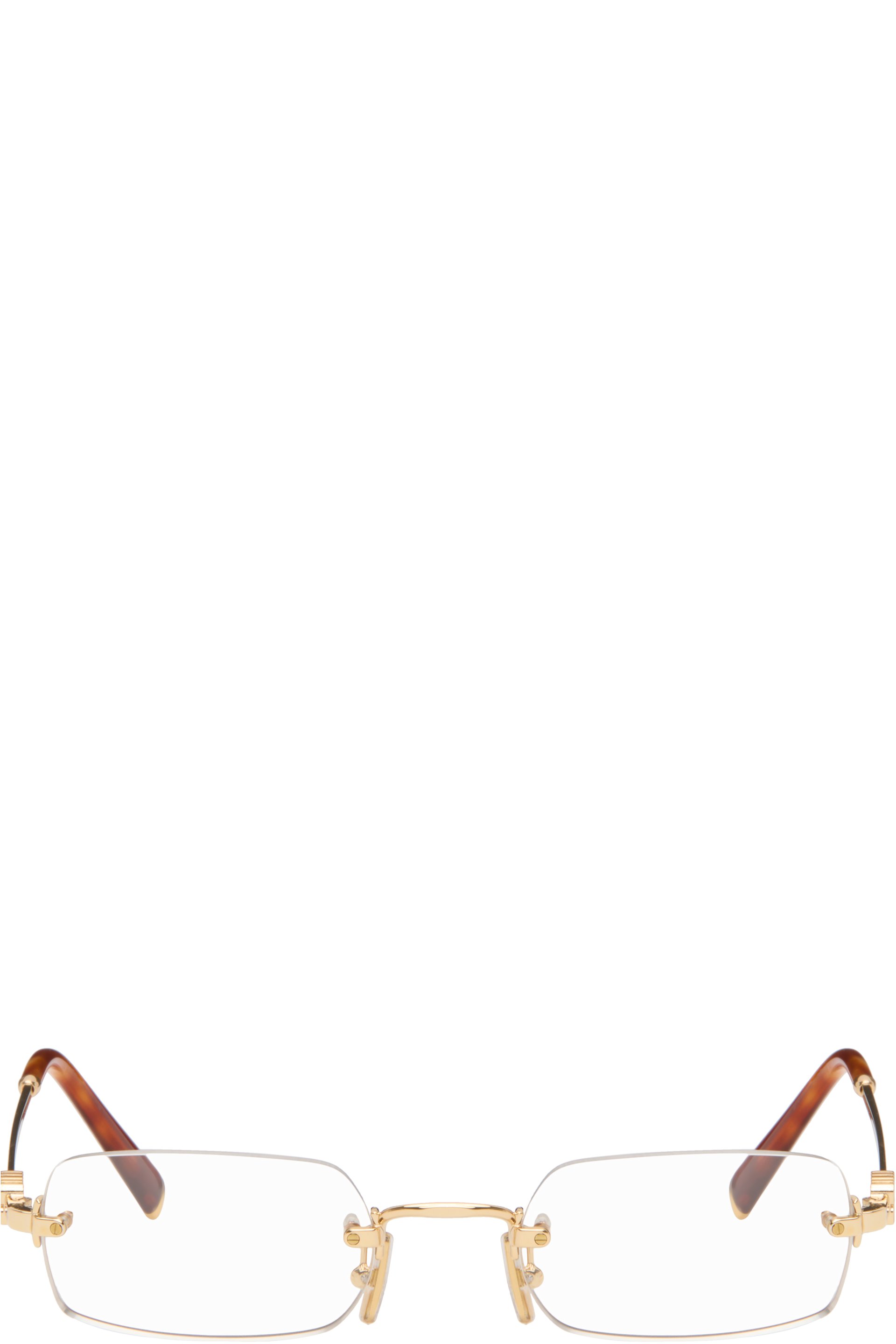 Miu Miu Eyewear - Lunettes percées dorées