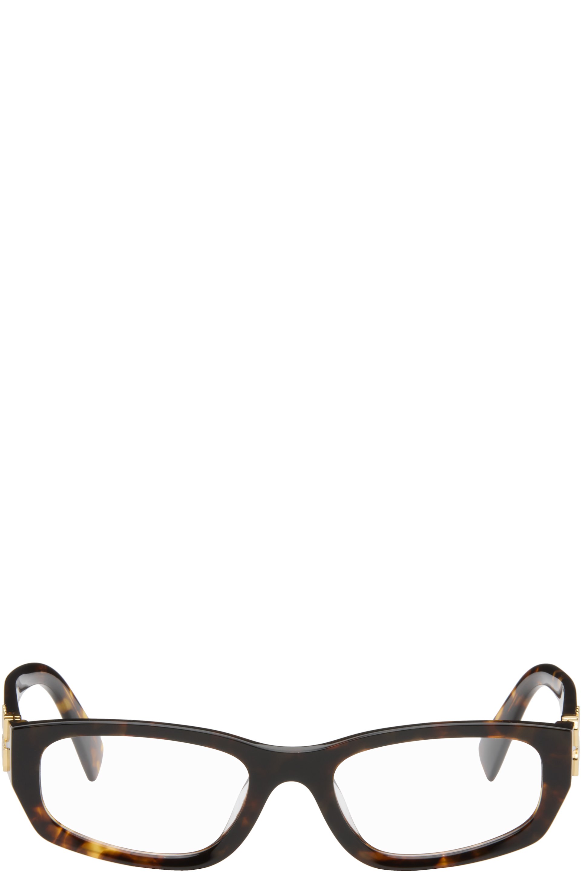 Miu Miu Eyewear - Lunettes rectangulaires brunes