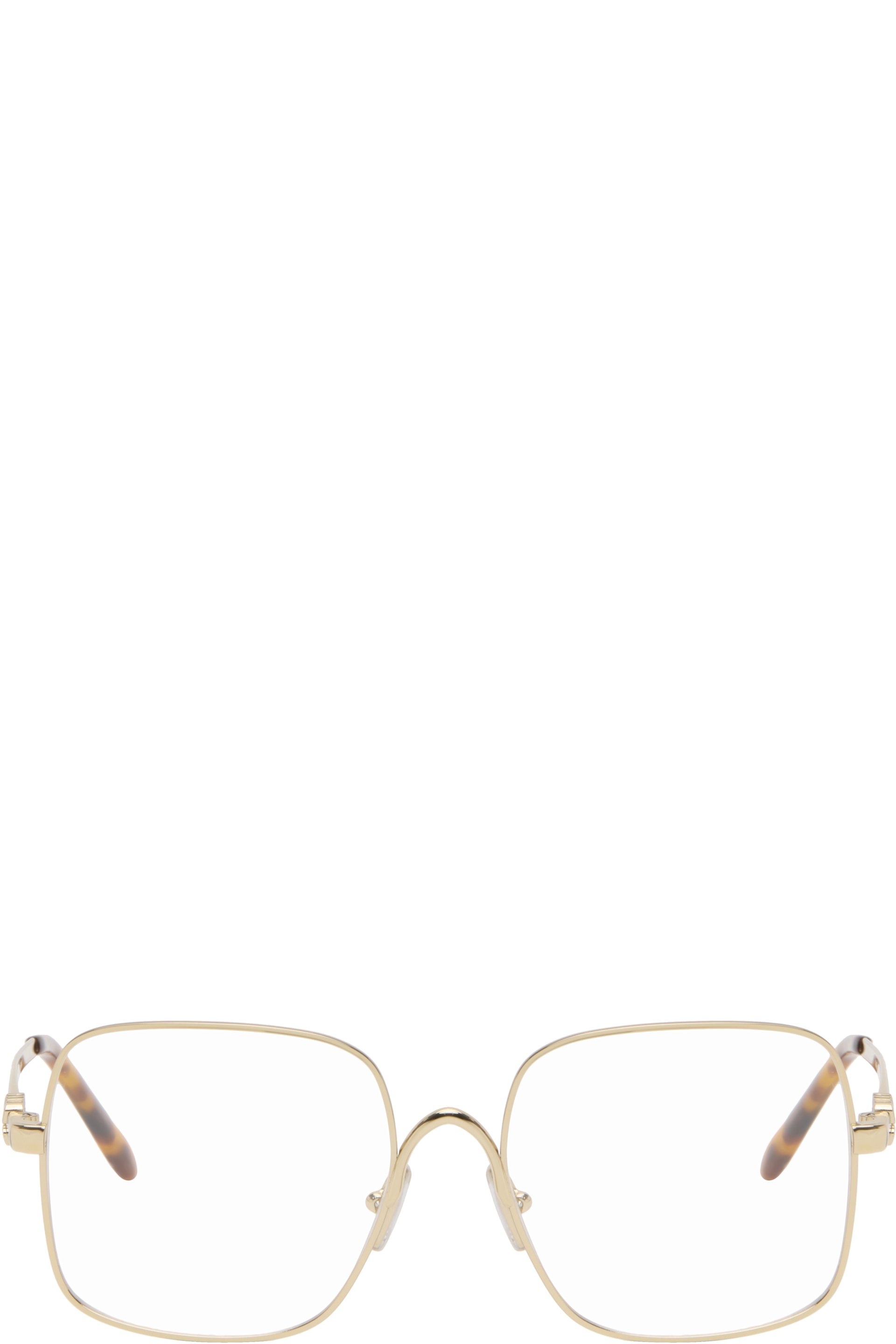 Miu Miu Eyewear - Lunettes carrées dorées en métal