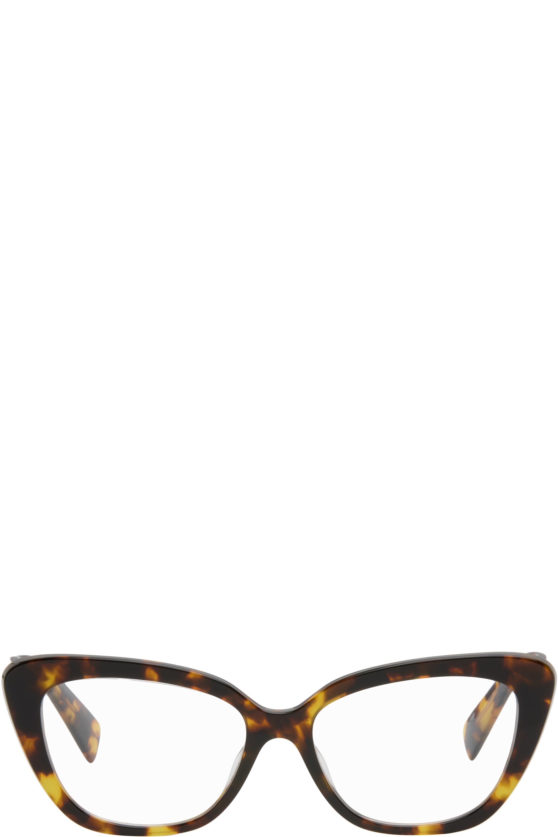Miu Miu Eyewear - Lunettes de soleil œil-de-chat brunes en acétate