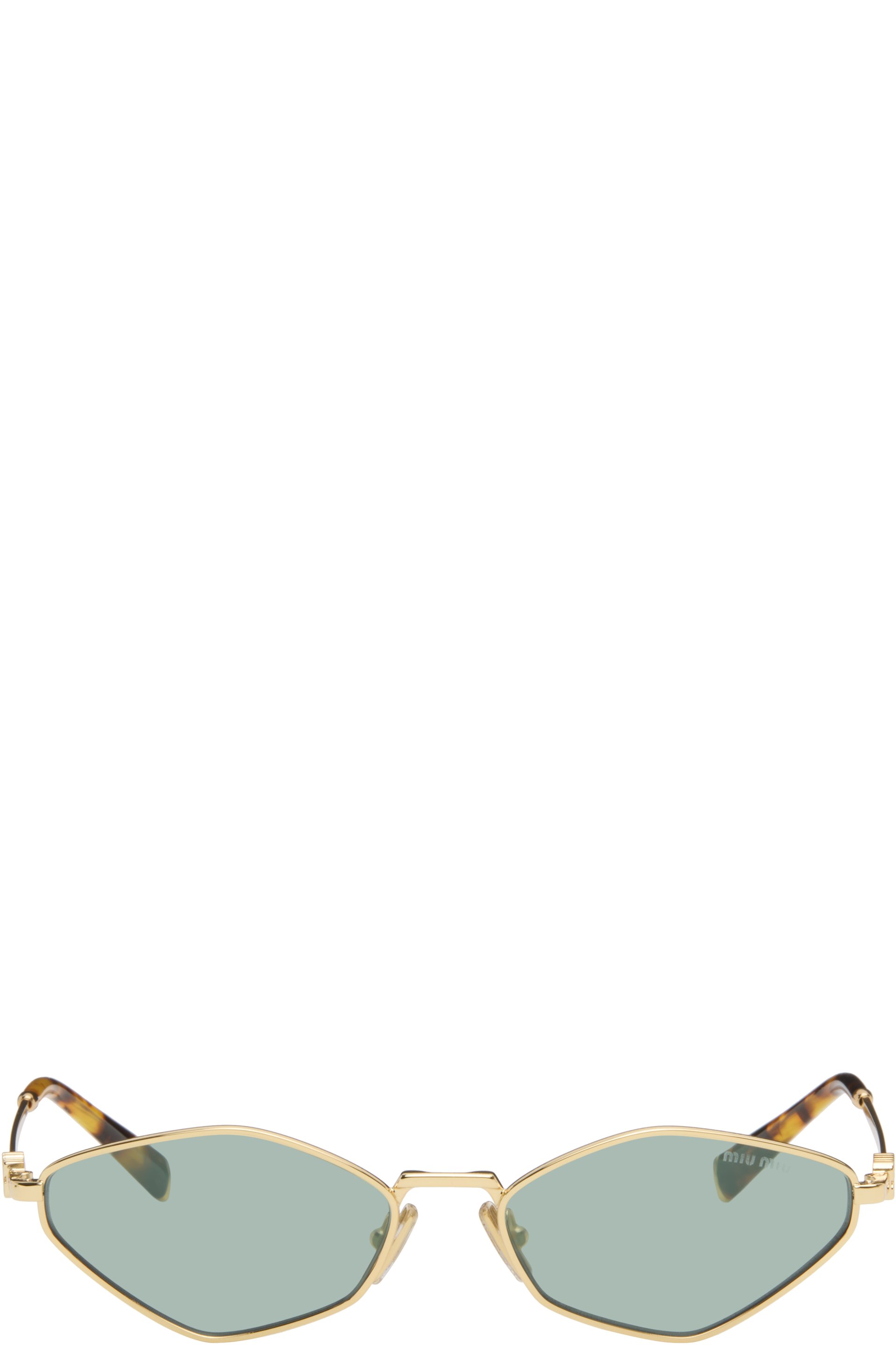 Miu Miu Eyewear - Lunettes de soleil dorées à logos