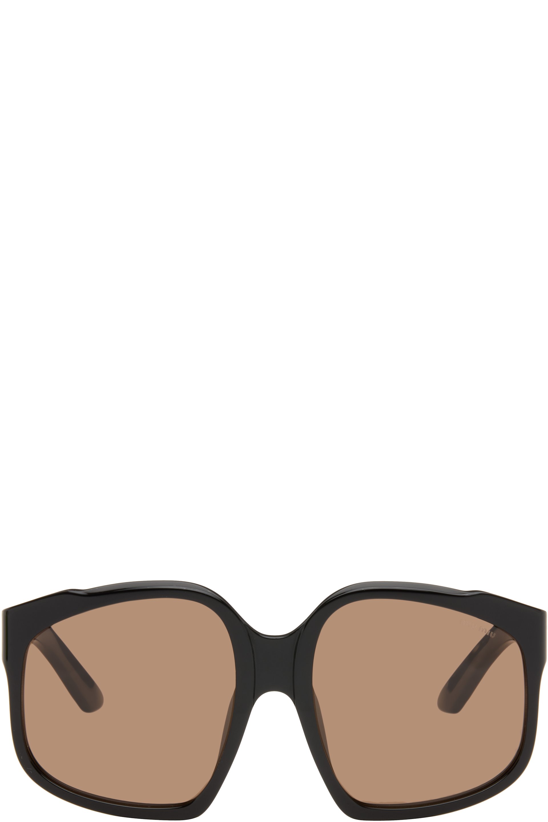 Miu Miu Eyewear - Lunettes de soleil surdimensionnées noires - Runway