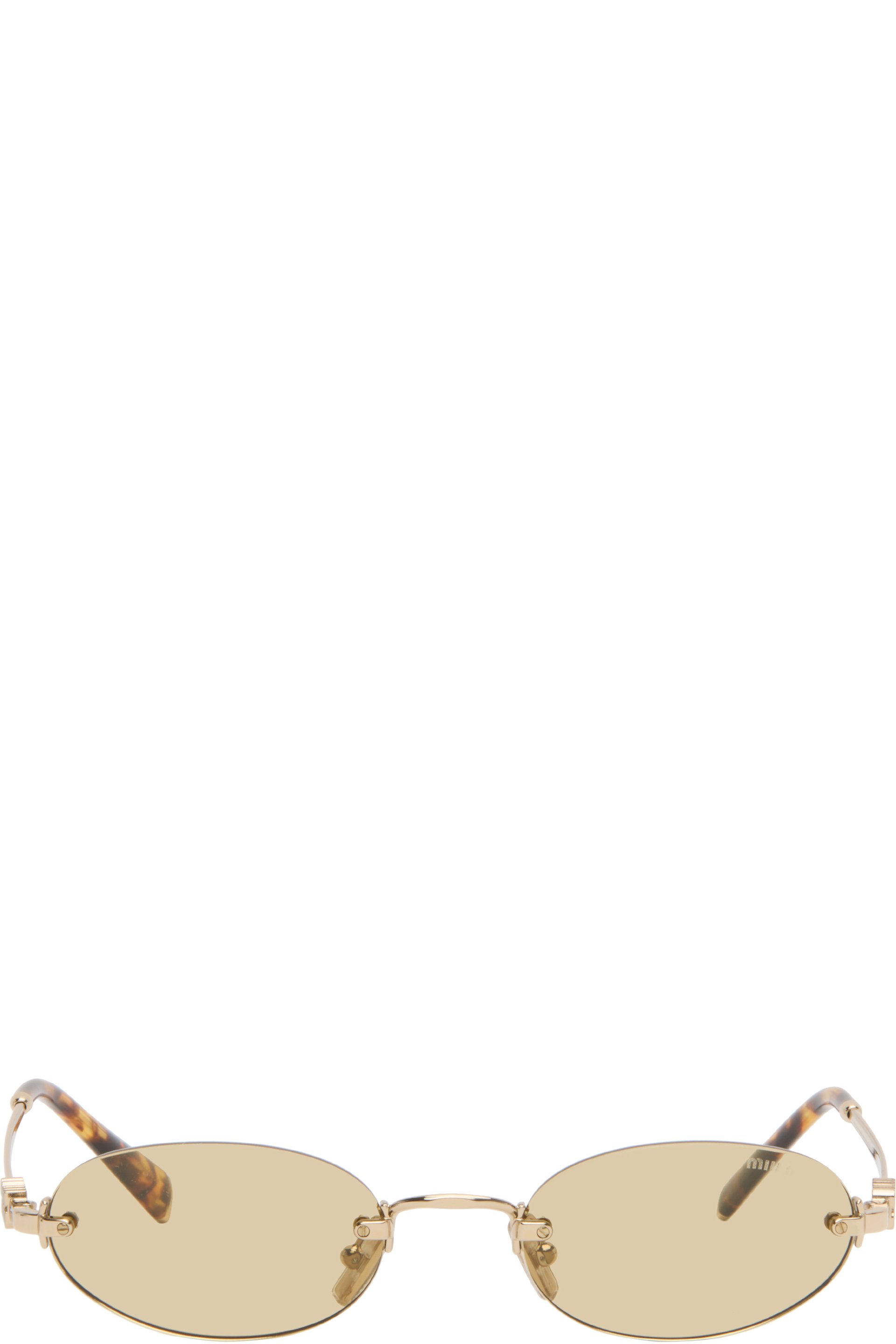 Miu Miu Eyewear - Lunettes de soleil dorées à logos
