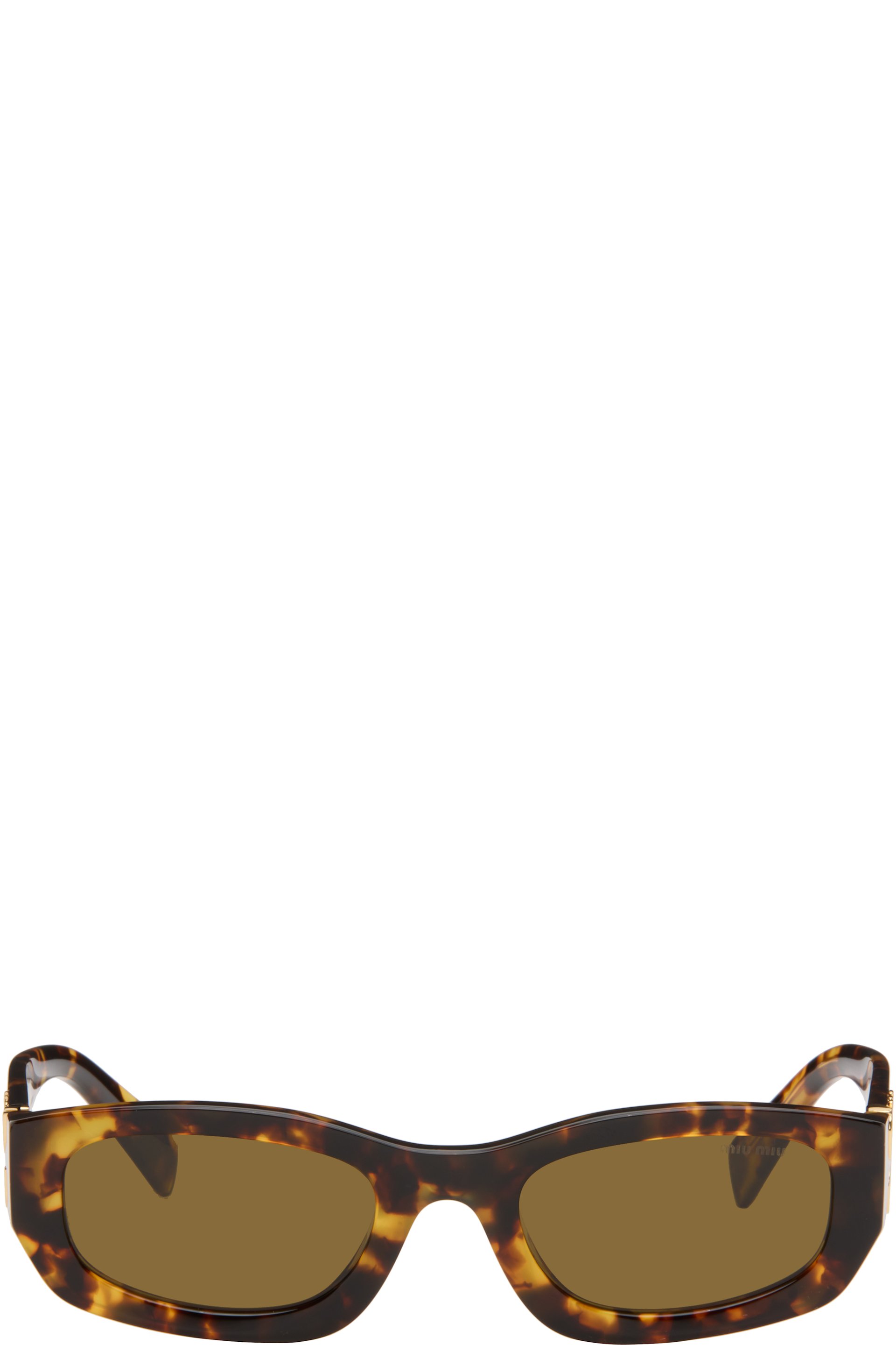 Miu Miu Eyewear - Lunettes de soleil rectangulaires brunes