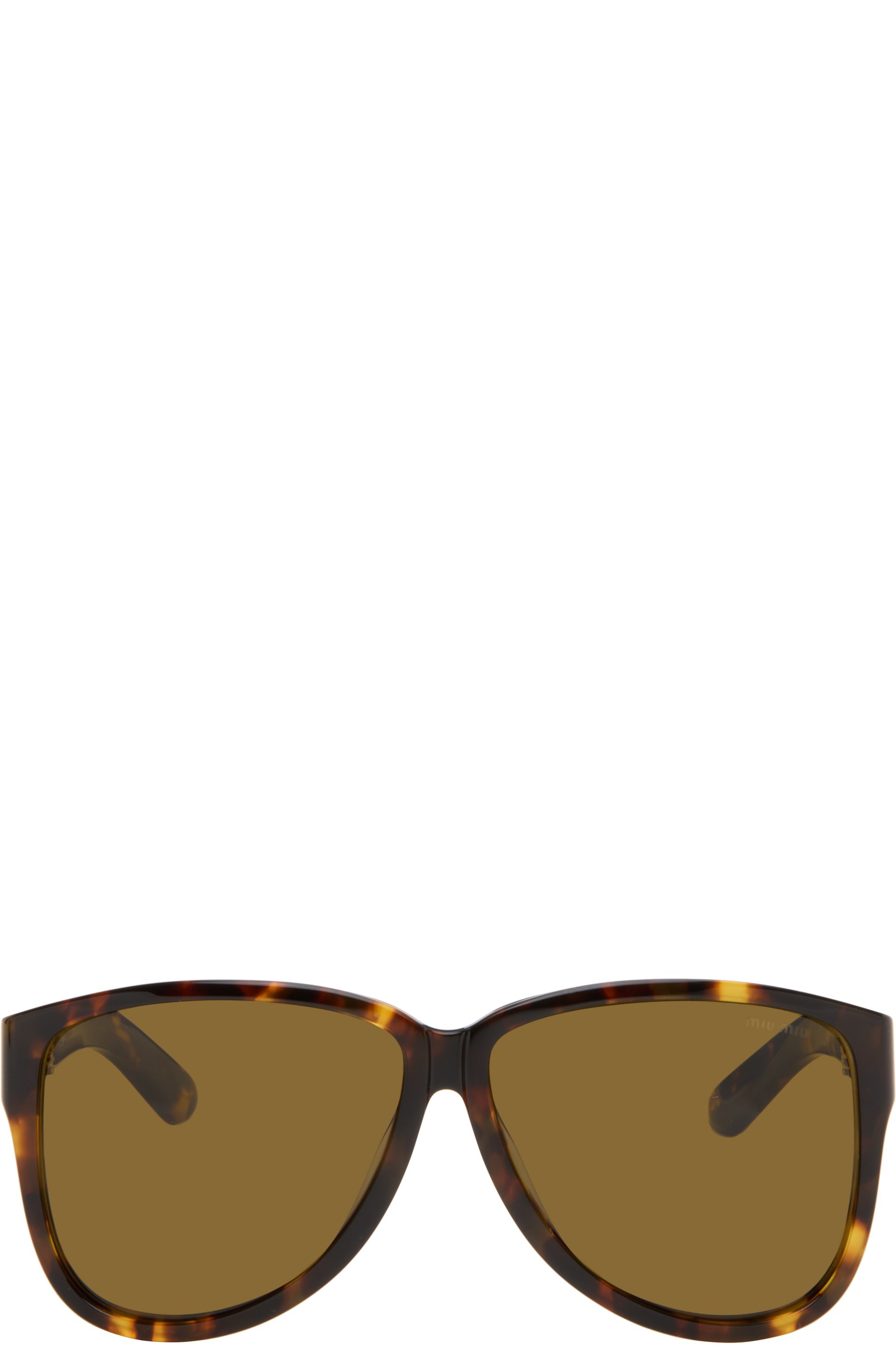 Miu Miu Eyewear - Lunettes de soleil aviateur brunes