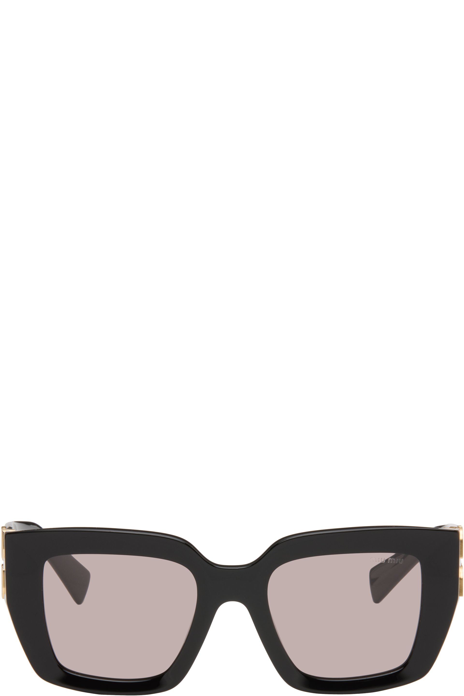 Miu Miu Eyewear - Lunettes de soleil carrées noires à monture épaisse