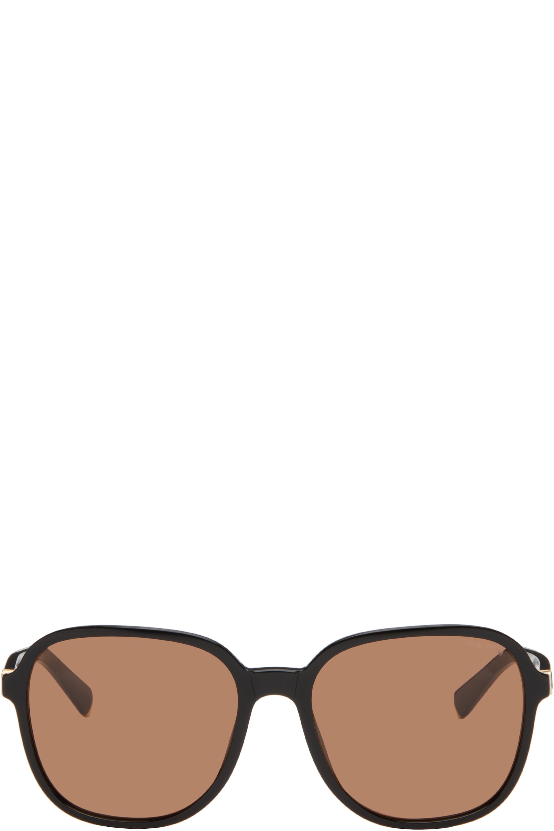 Miu Miu Eyewear - Lunettes de soleil noires à logos - Regard