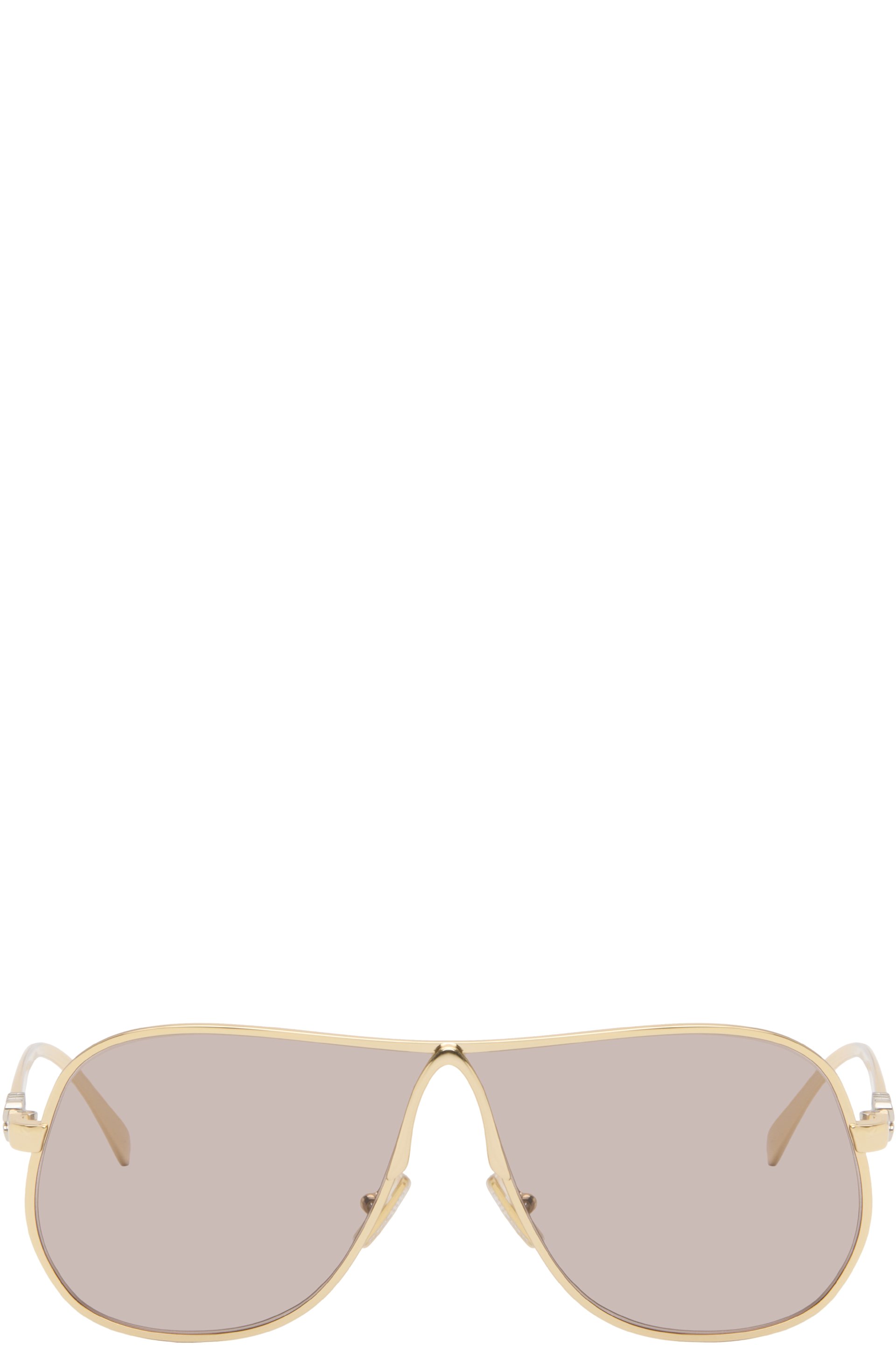 Miu Miu Eyewear - Lunettes de soleil aviateur dorées en métal