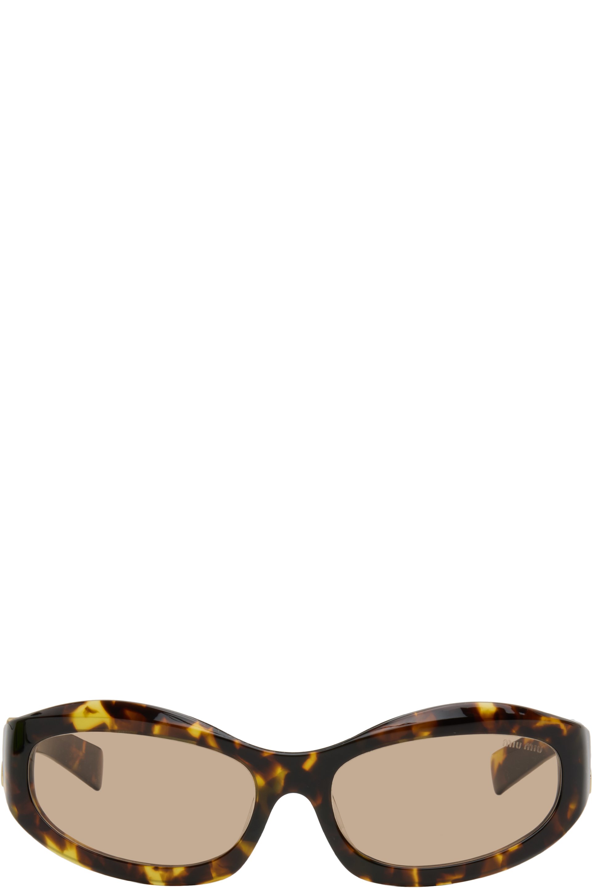 Miu Miu Eyewear - Lunettes de soleil de type visière bruns