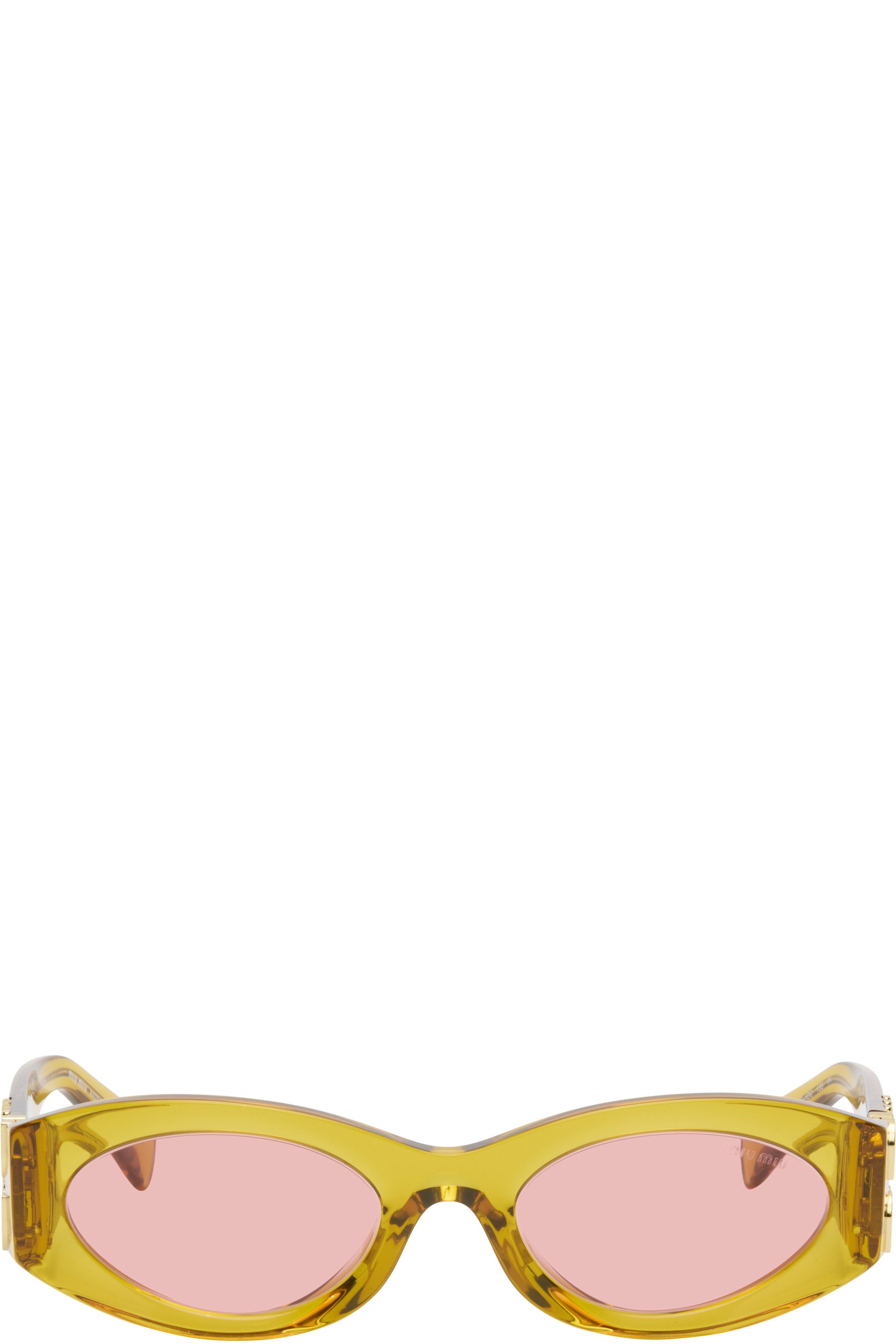 Miu Miu Eyewear - Lunettes de soleil orange à logos - Glimpse