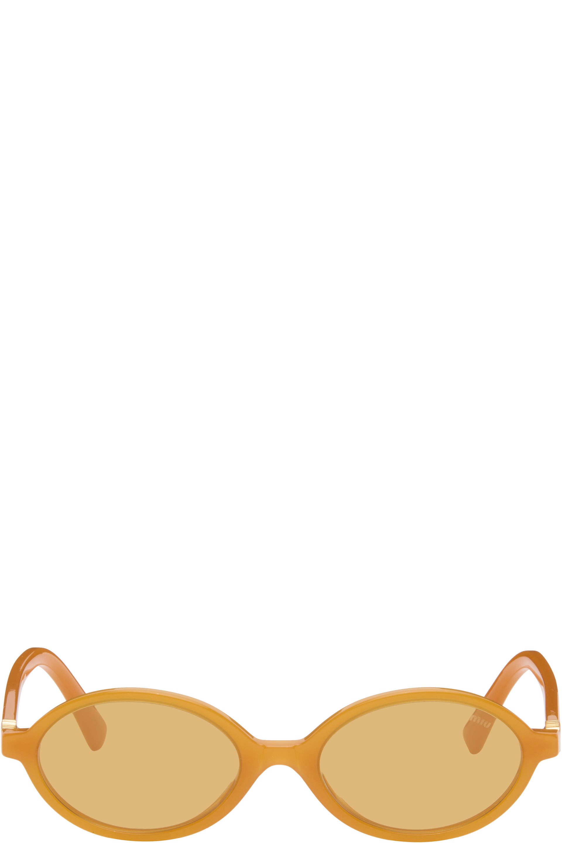 Miu Miu Eyewear - Lunettes de soleil orange à logos - Regard