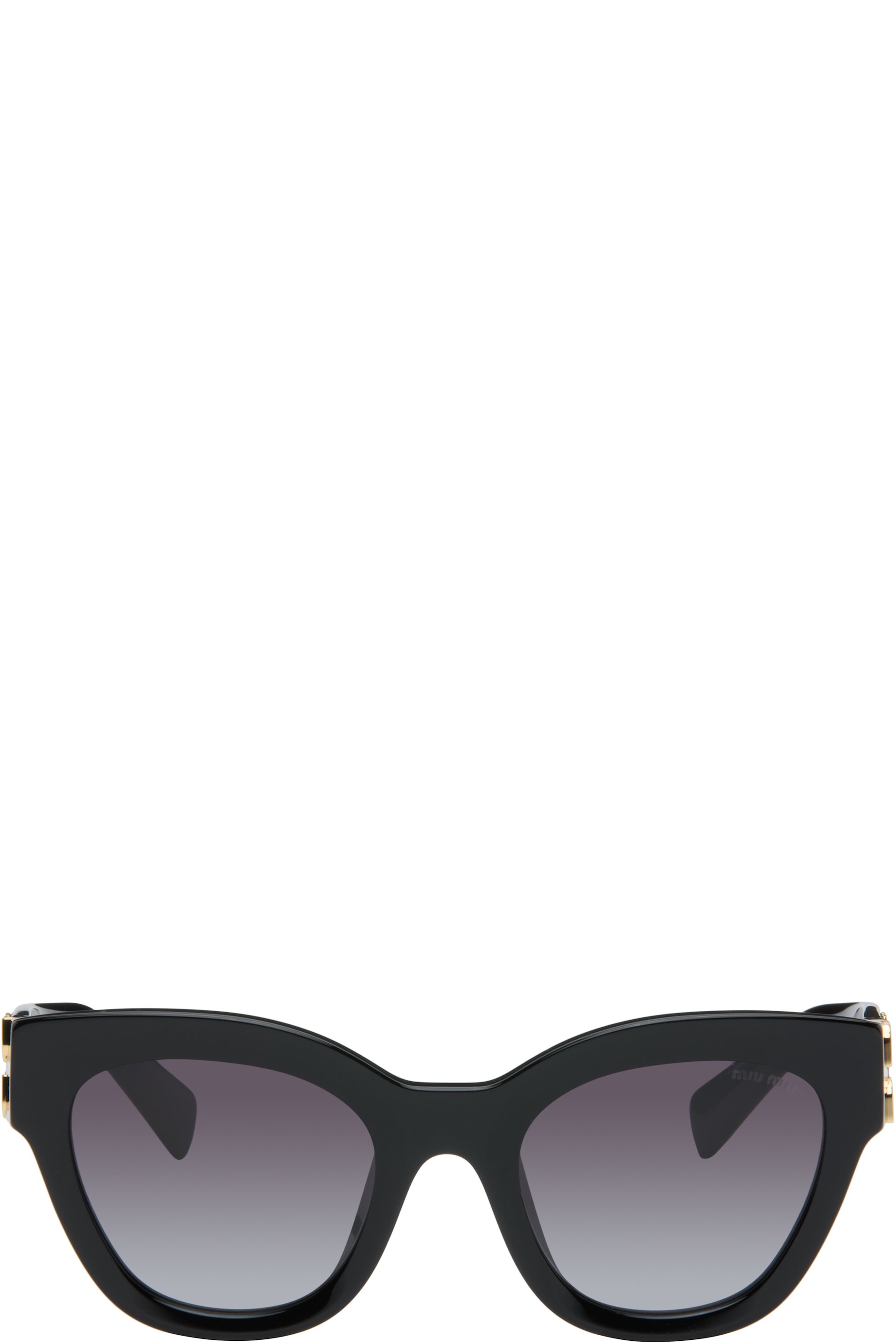 Miu Miu Eyewear - Lunettes de soleil œil-de-chat noires à verres dégradés