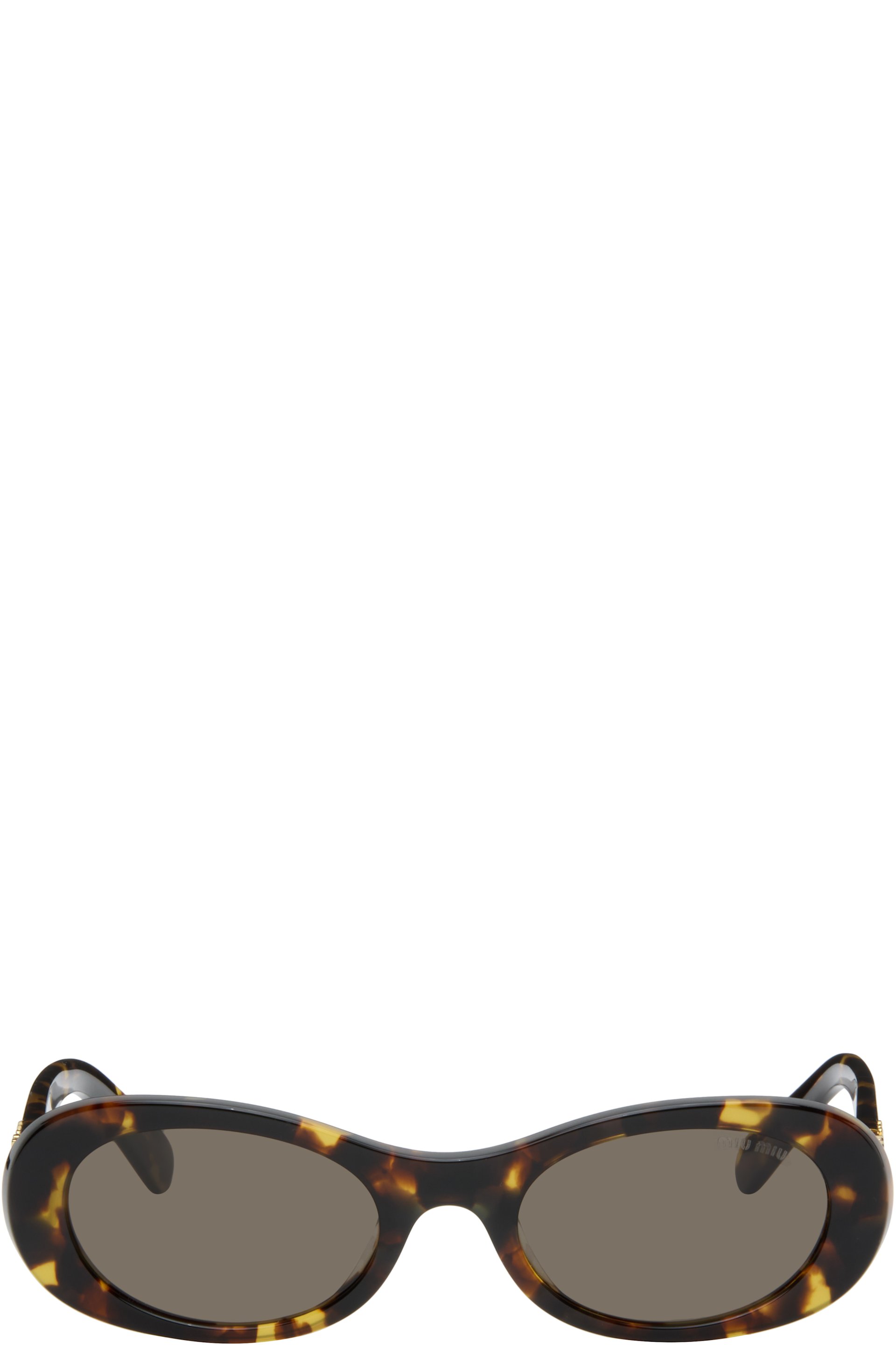 Miu Miu Eyewear - Lunettes de soleil brunes à logos - Glimpse
