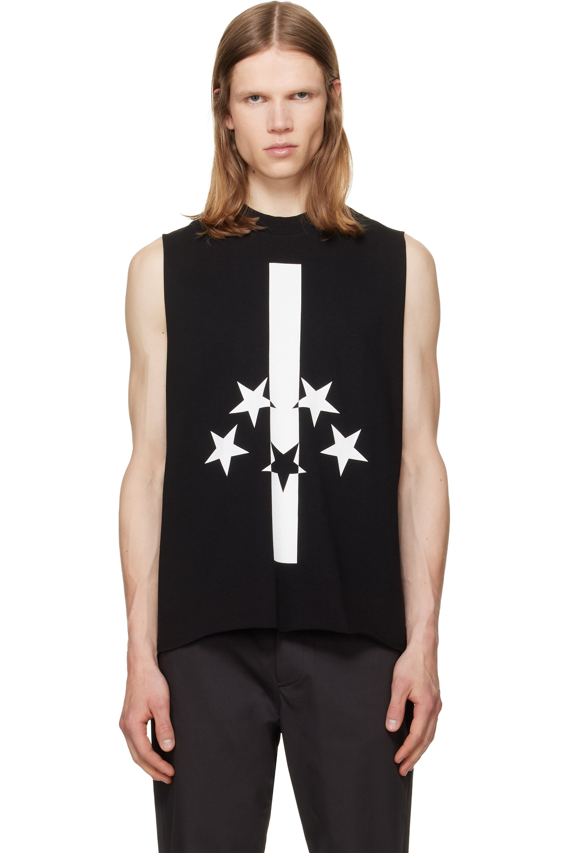 JKEEFER - Black Flag Cut Sleeve Tank Top