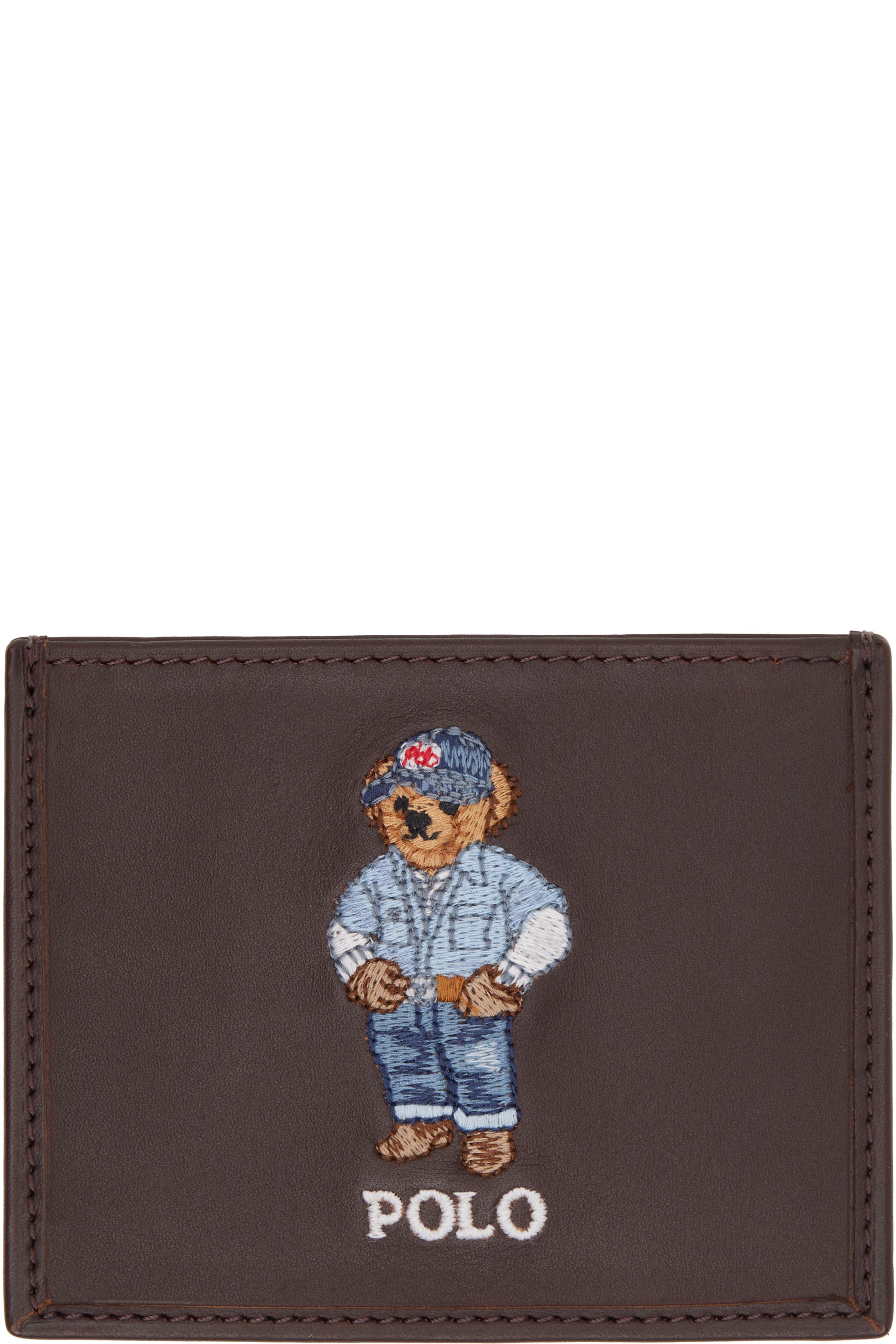 Polo Ralph Lauren - Brown Polo Bear Leather Card Holder