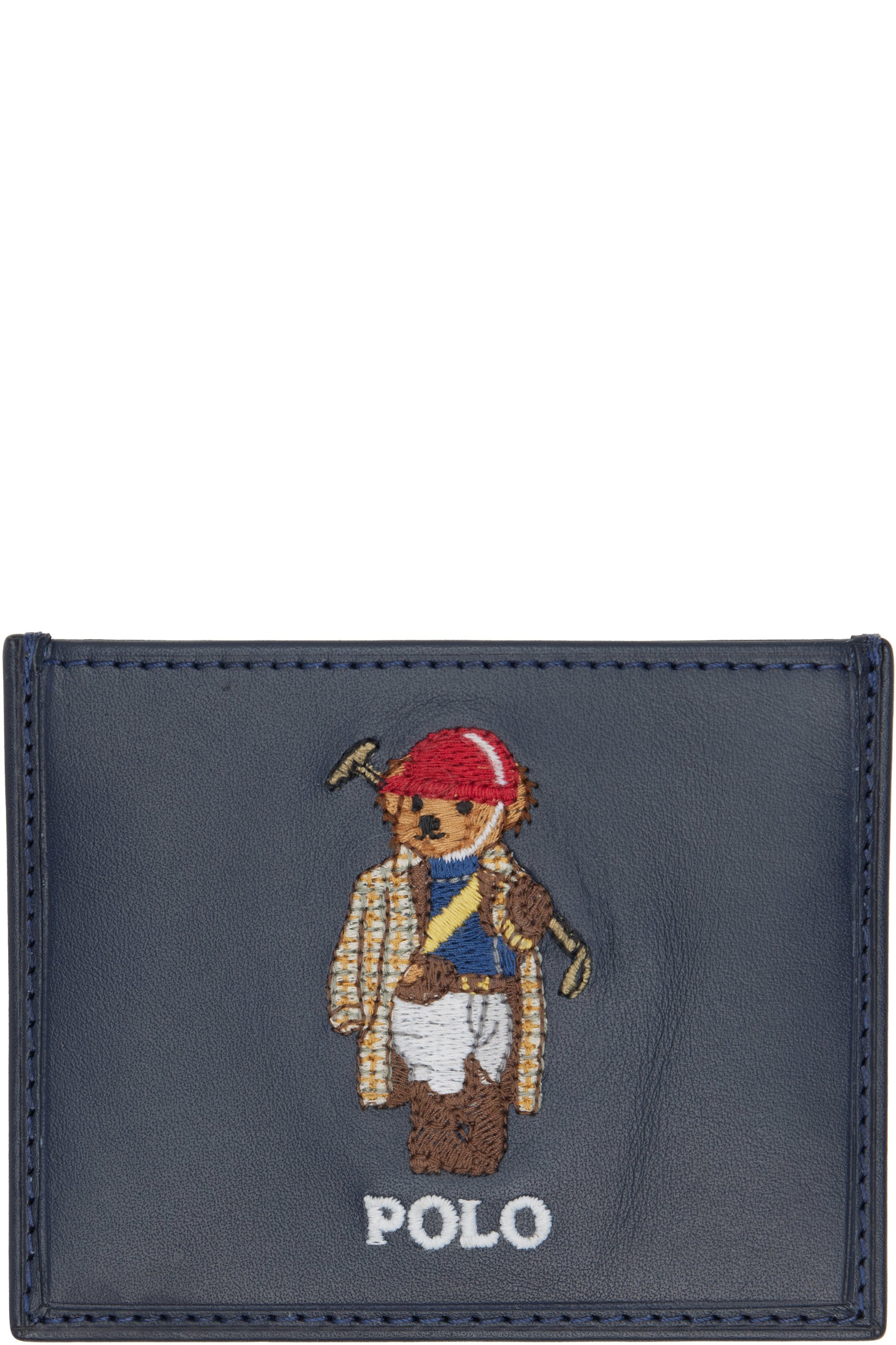 Polo Ralph Lauren - 네이비 폴로 베어 가죽 카드 지갑