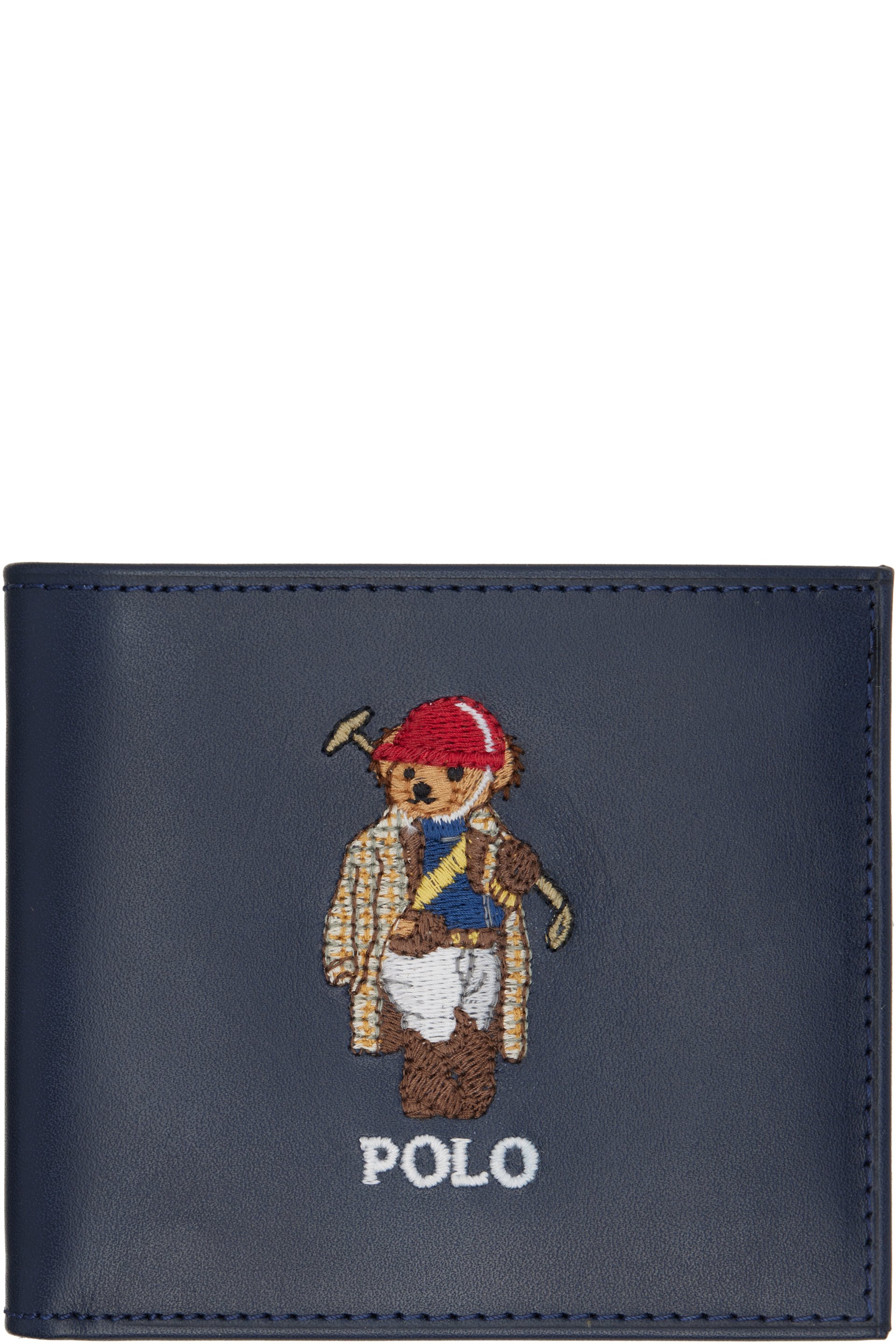 Polo Ralph Lauren - 네이비 폴로 베어 가죽 반지갑