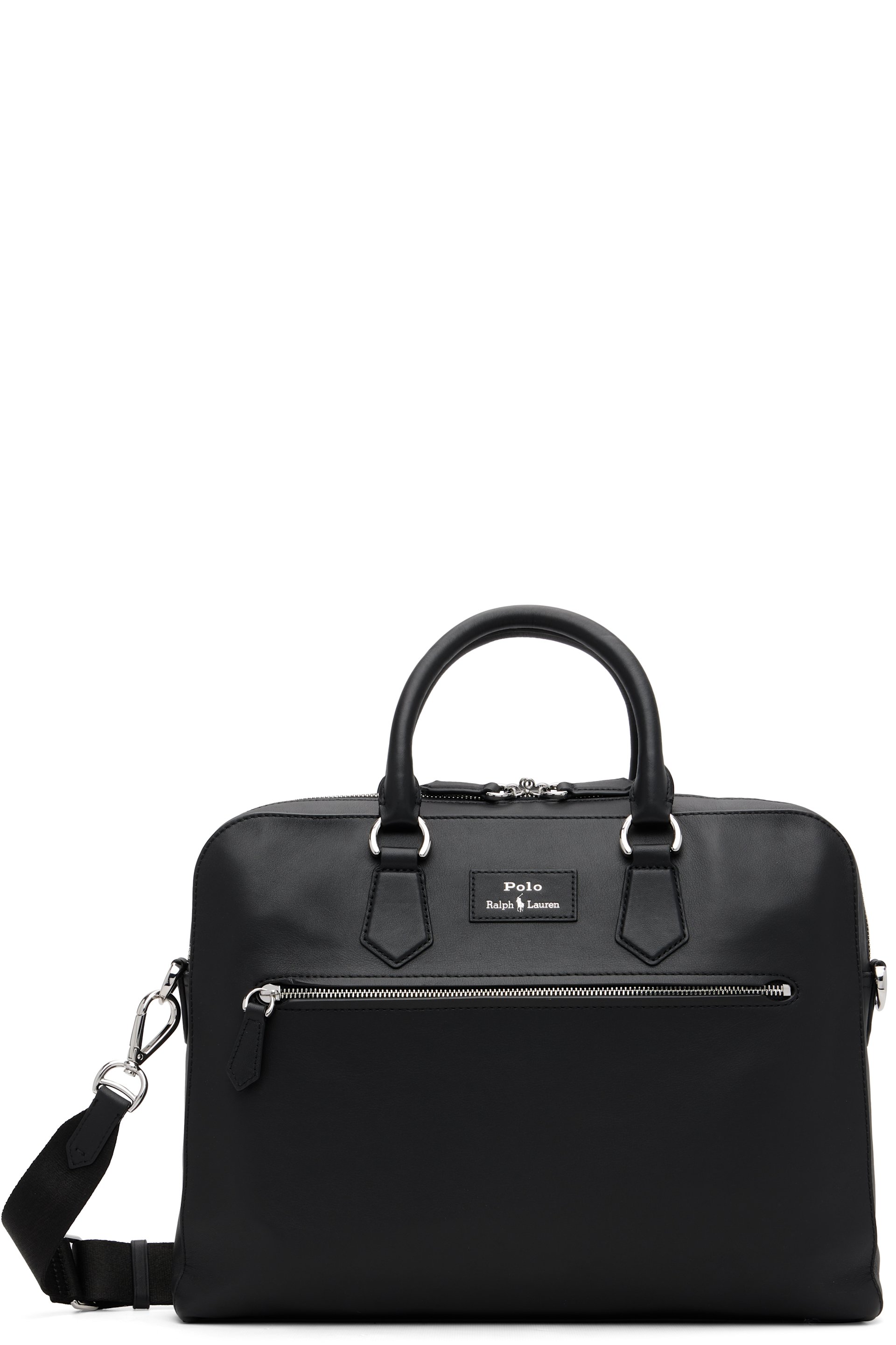 Polo Ralph Lauren - Black Smooth Leather Commuter Briefcase