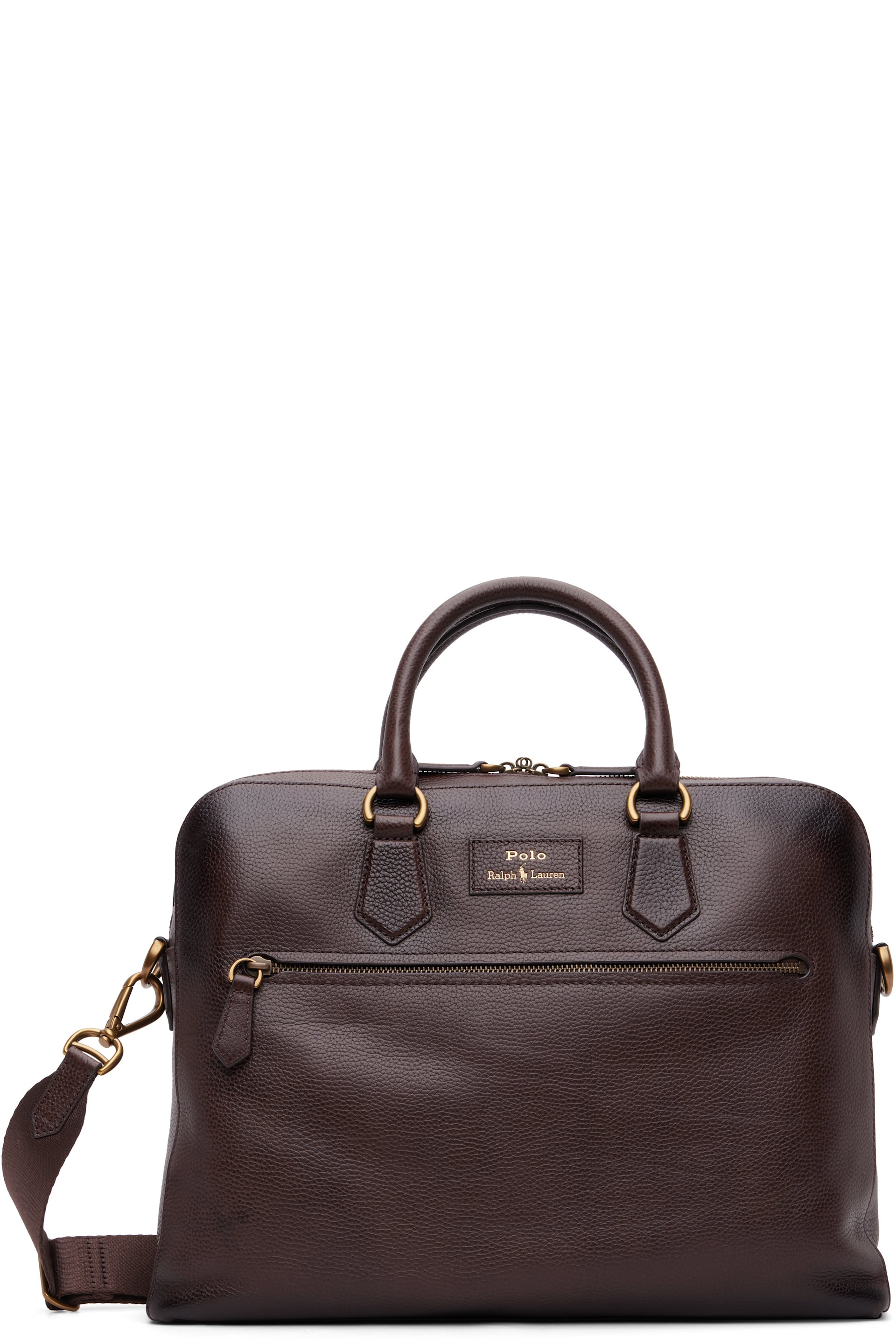 Polo Ralph Lauren - Brown Pebbled Leather Commuter Briefcase
