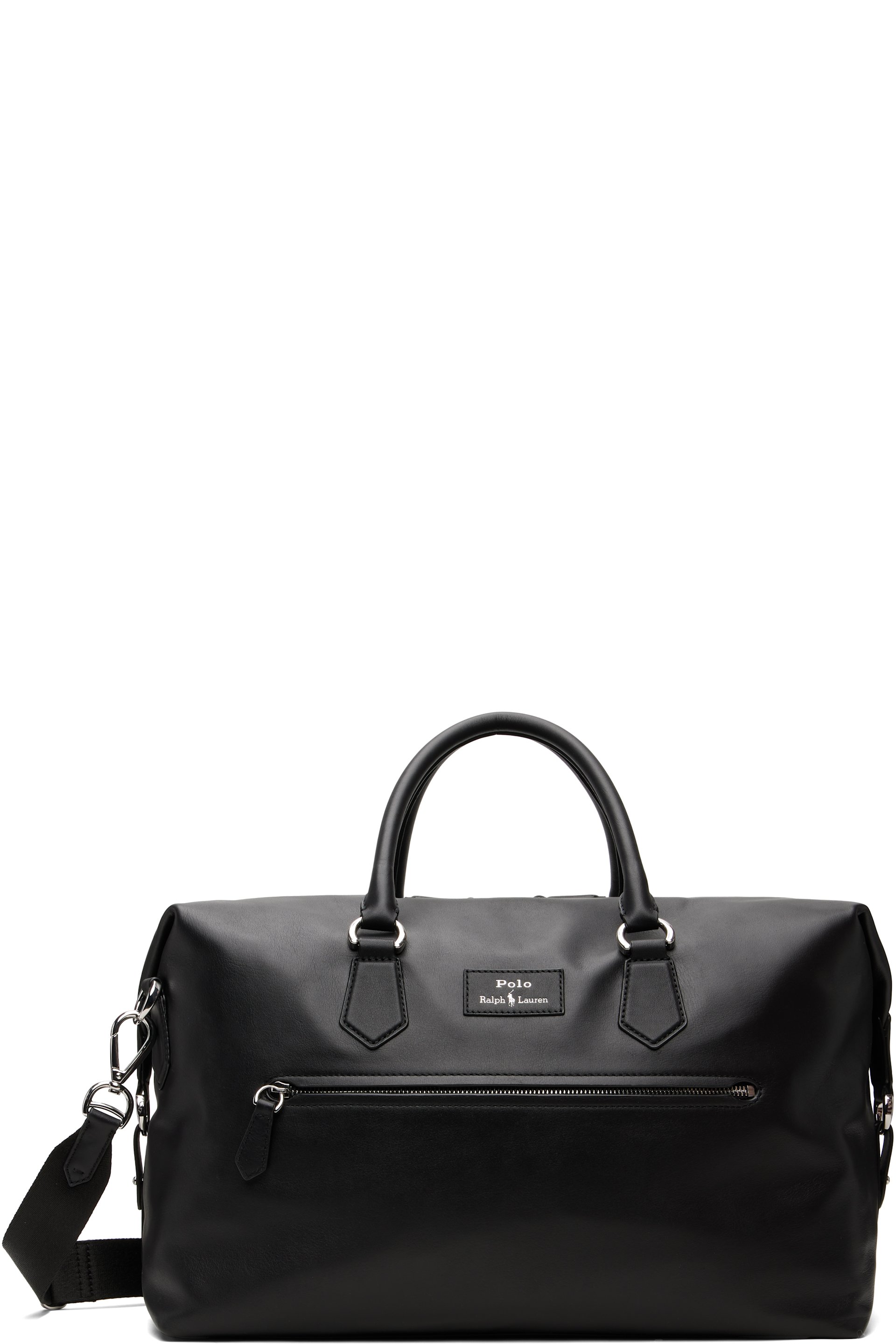 Polo Ralph Lauren - Sac de sport noir en cuir lisse