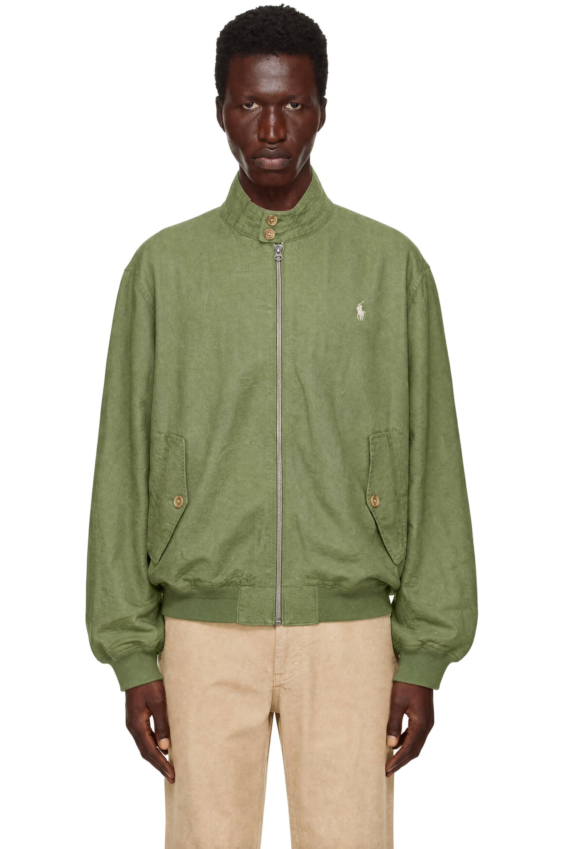 Polo Ralph Lauren - Green Linen Herringbone Windbreaker Jacket