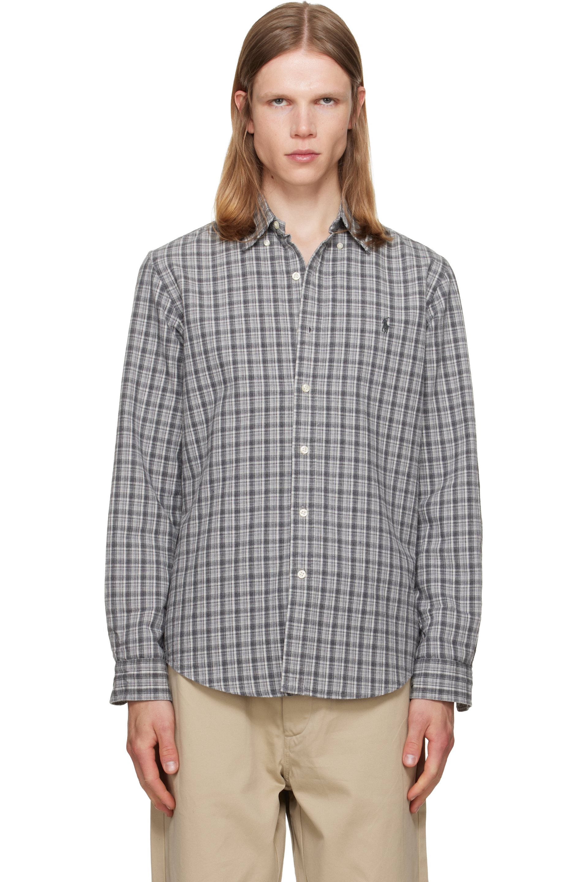 Polo Ralph Lauren - Chemise oxford bleue à coupe classique et à carreaux