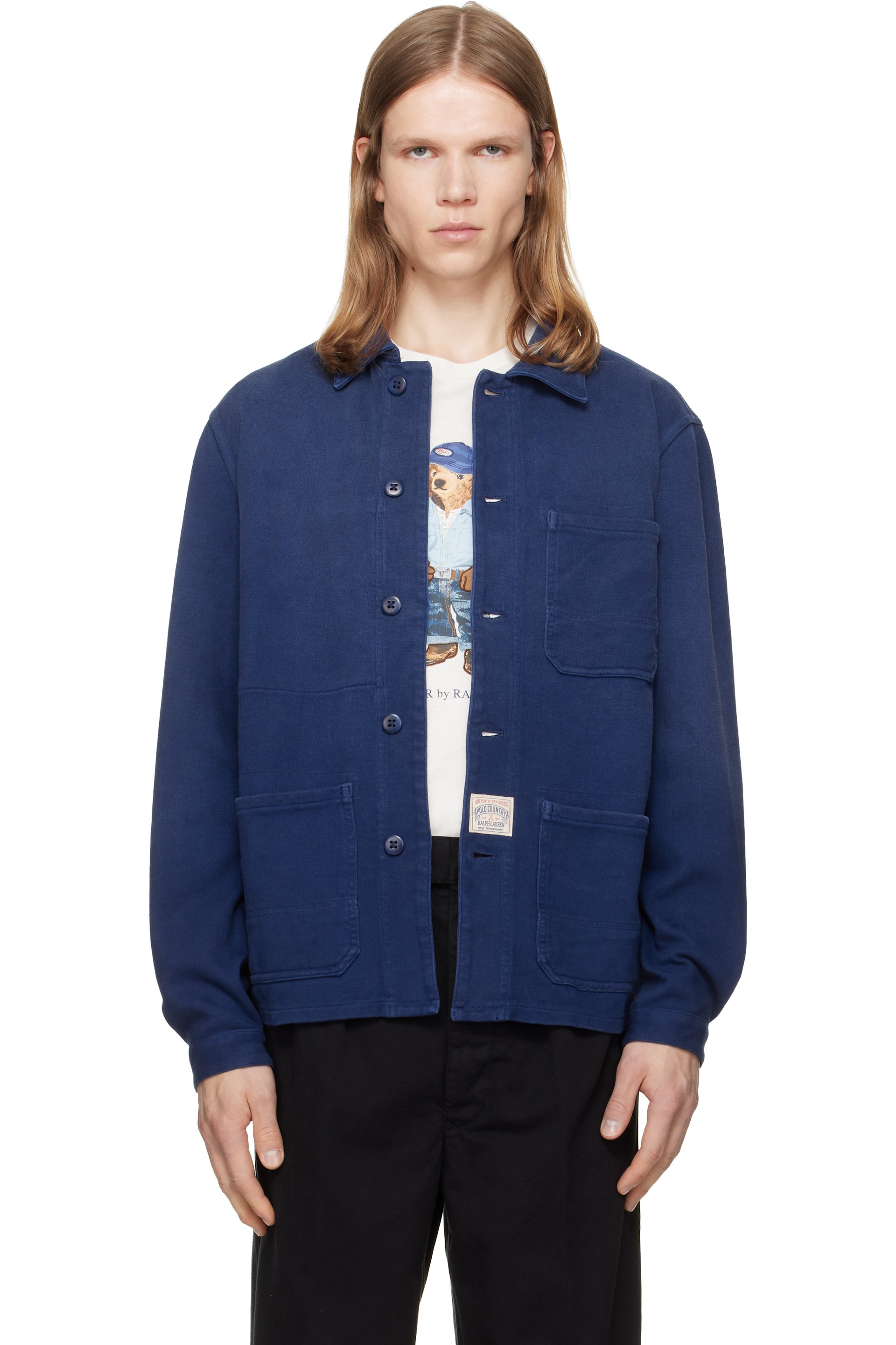 Polo Ralph Lauren - Surchemise utilitaire bleue en moleskine