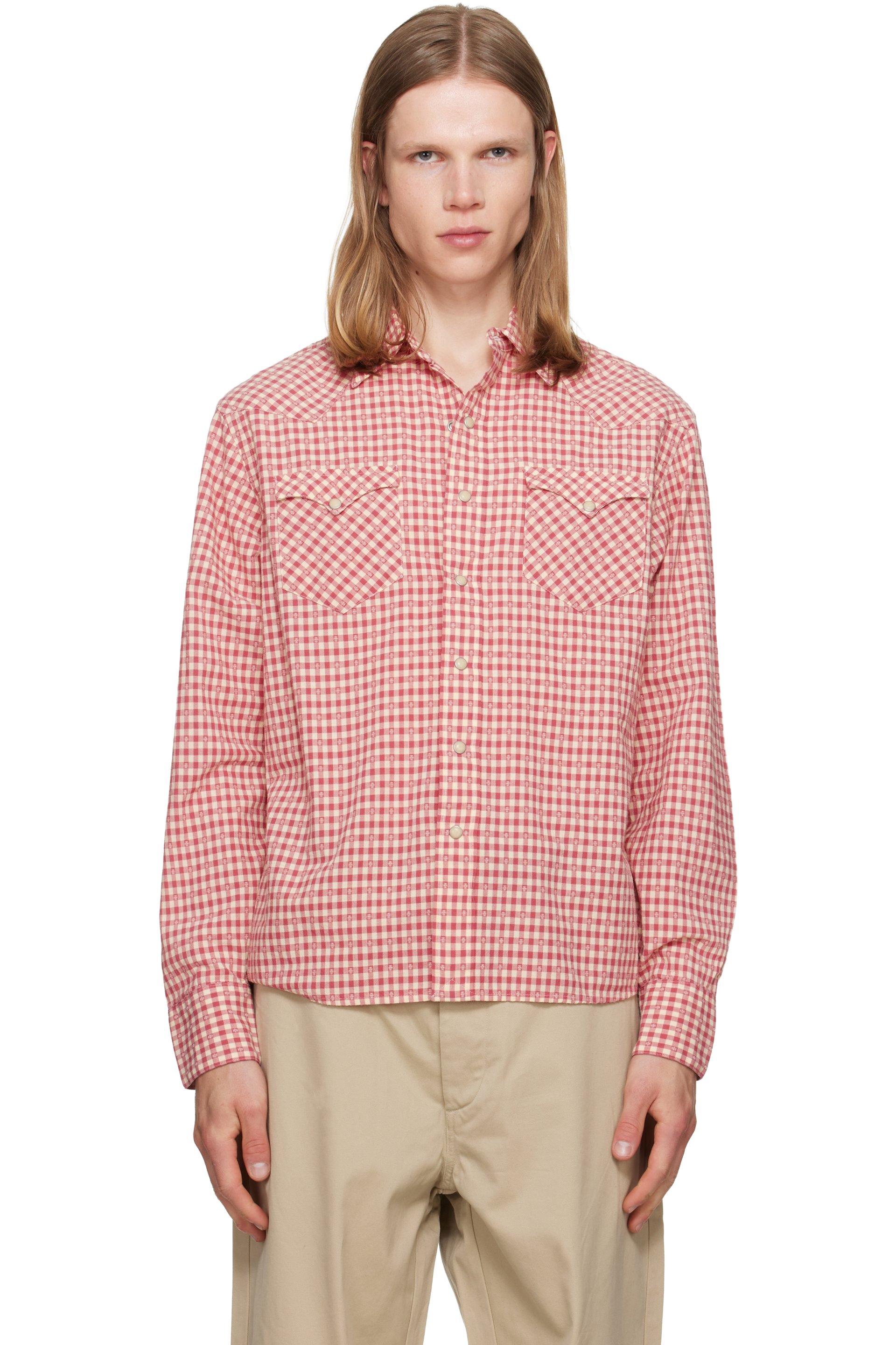 Polo Ralph Lauren - Chemise western rouge et blanc à coupe classique et à carreaux
