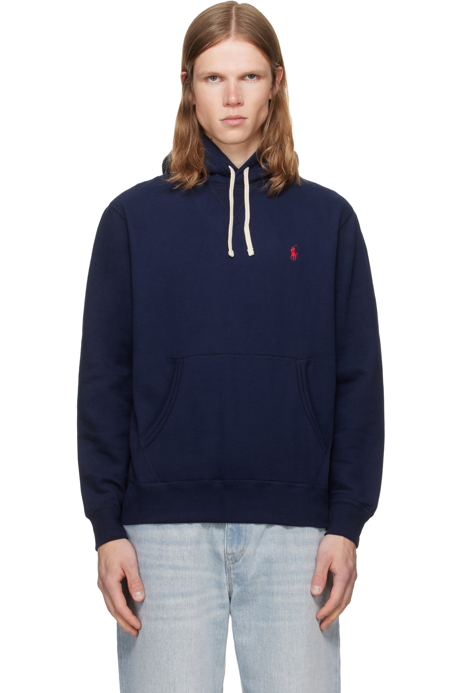 Polo Ralph Lauren - Pull à capuche bleu marine en molleton à logo