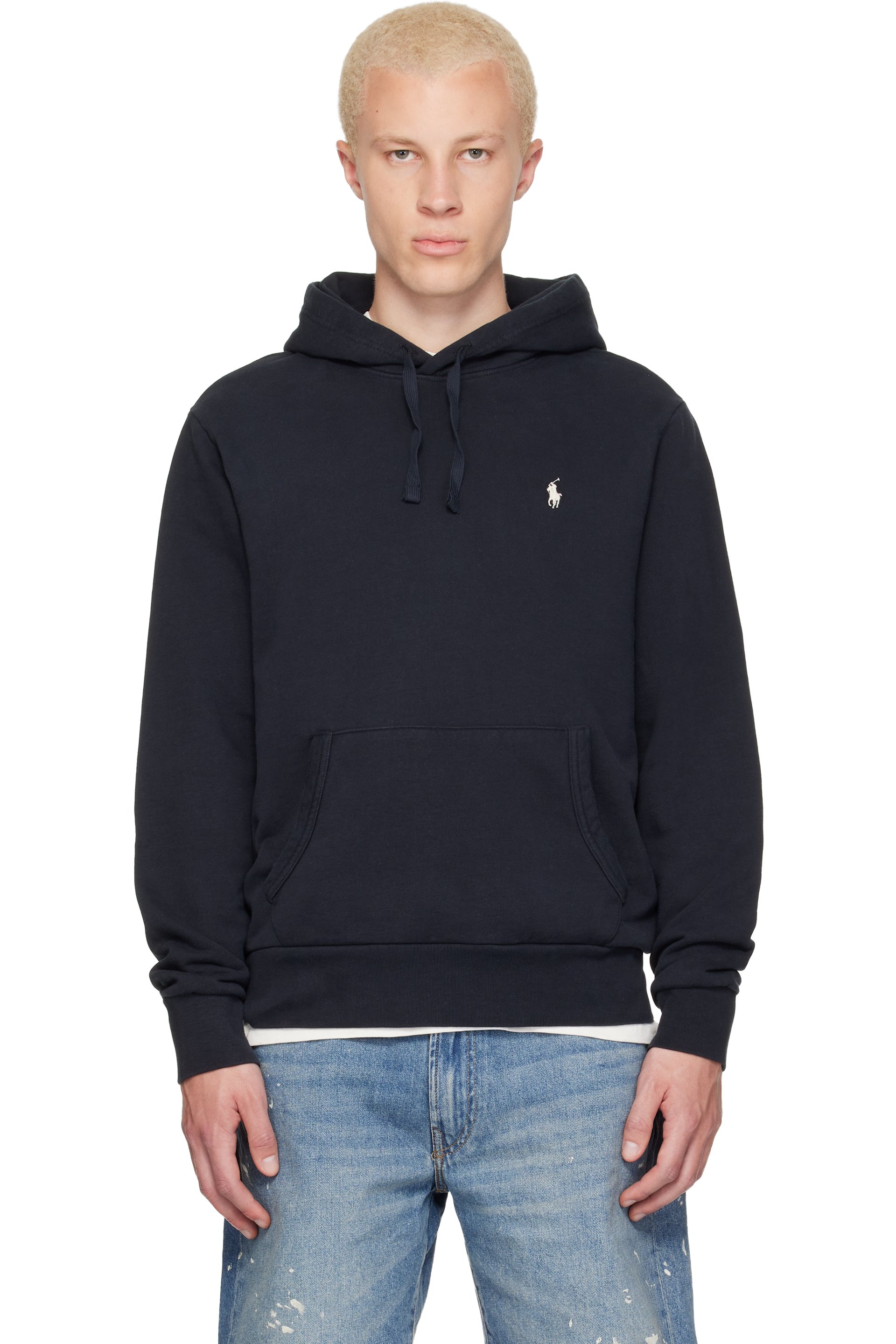 Polo Ralph Lauren - Pull à capuche noir à logo brodé